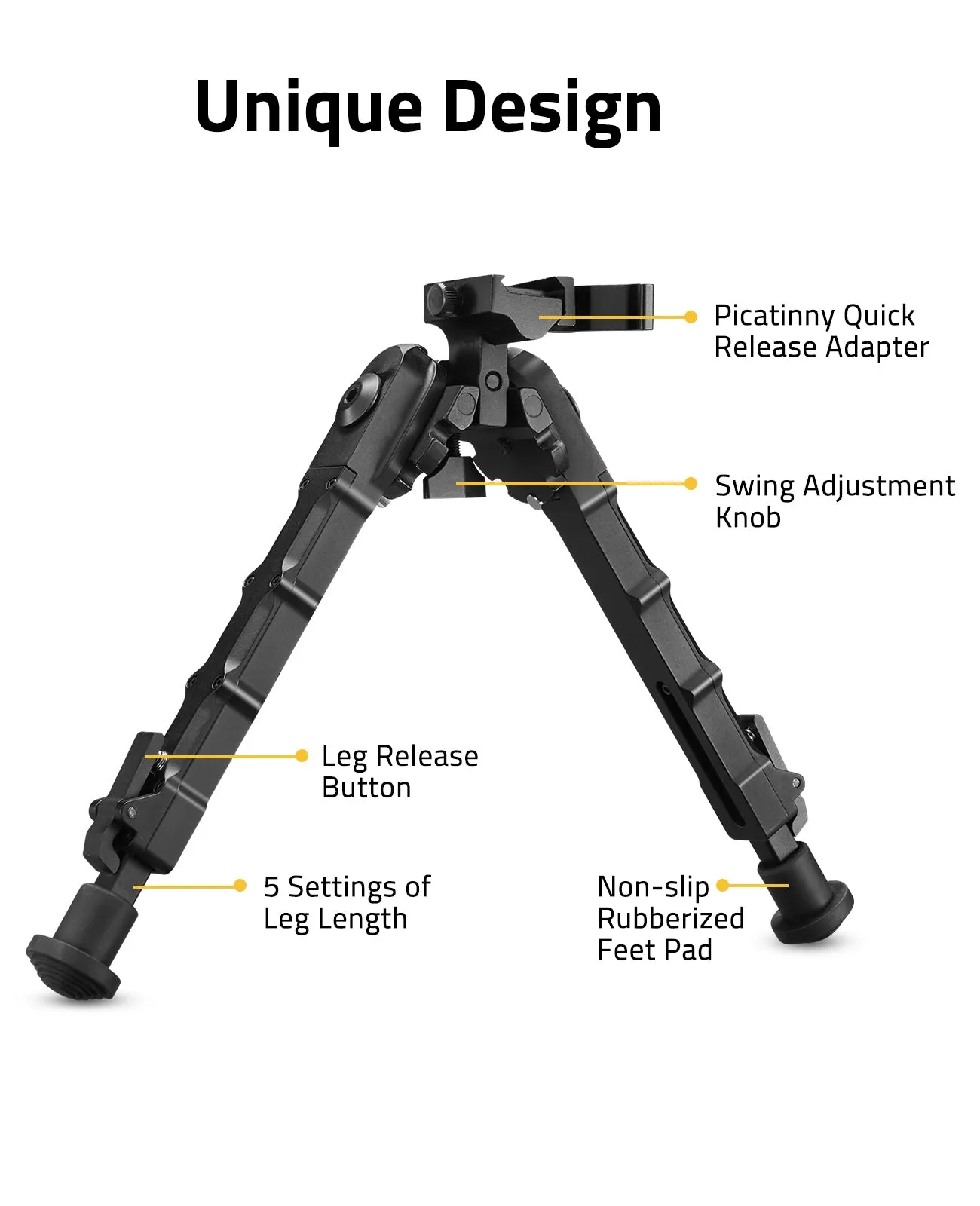 CVLIFE 7.5-9 Inches Picatinny Bipod Tiltable Quick Release Bipods for Rifles - Global