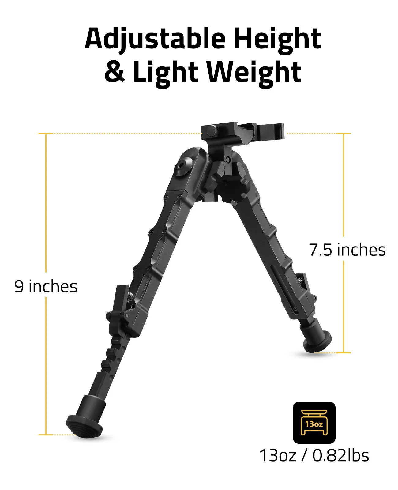 CVLIFE 7.5-9 Inches Picatinny Bipod Tiltable Quick Release Bipods for Rifles - Global