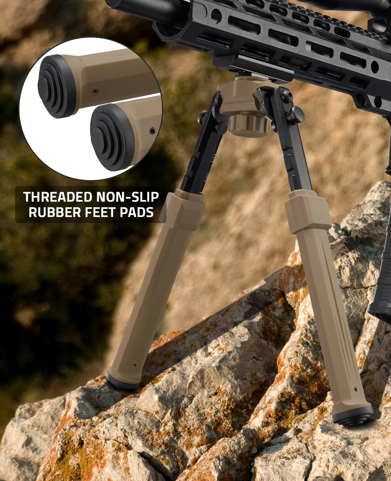 CVLIFE 7.6-10.8 Inches 360° Swivel Bipod Lightweight Bipod Compatible with Mlok - Global