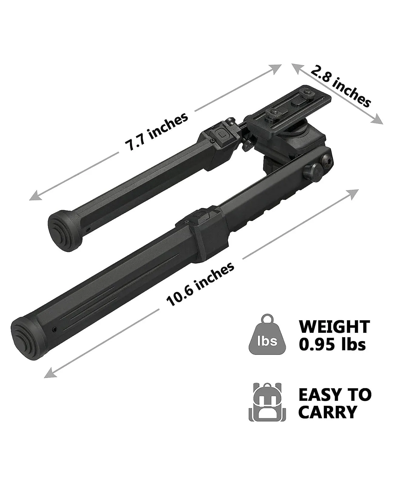 CVLIFE 8.3-11.2 Inches Rifle Bipod Compatible with Mlok - Global