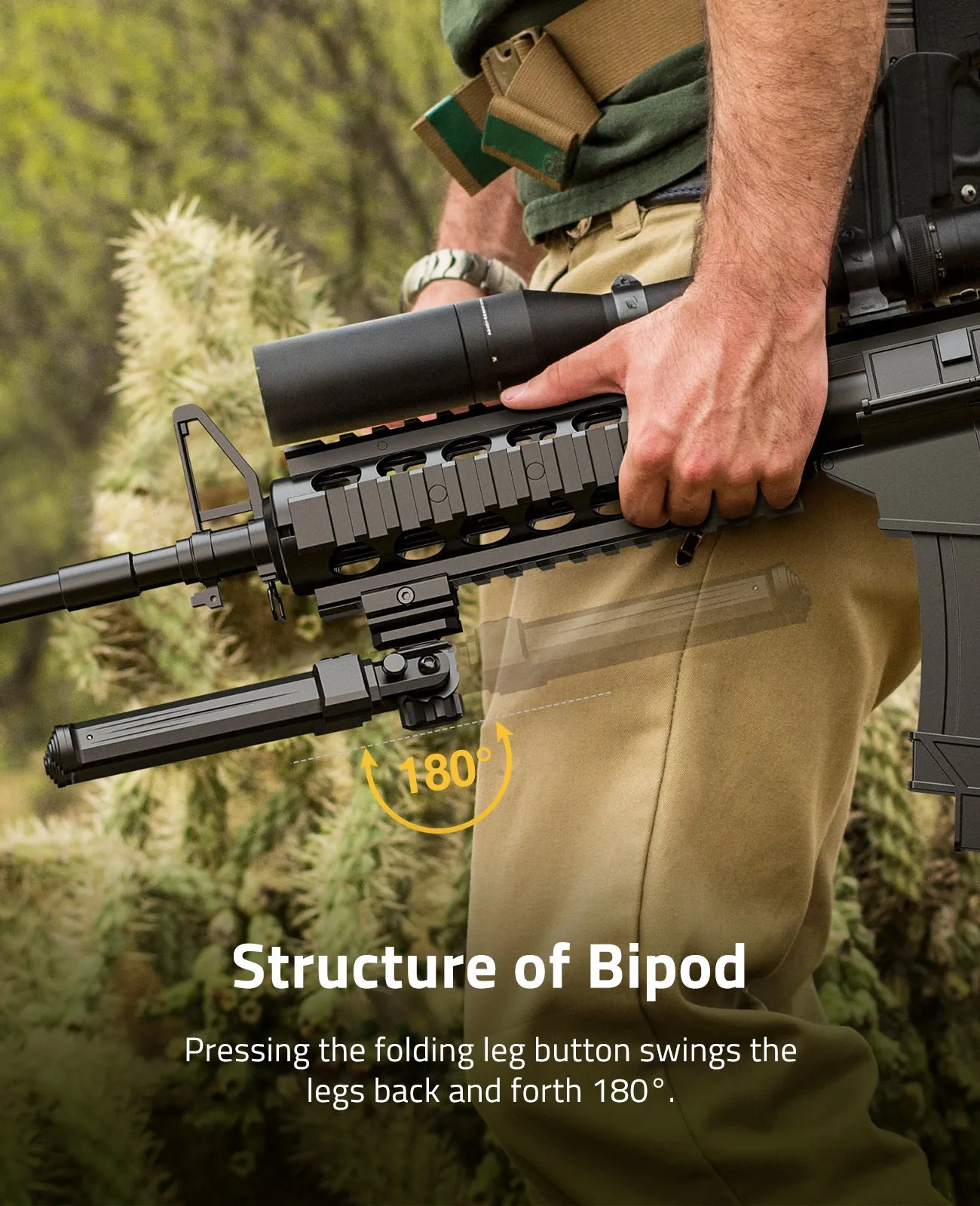 CVLIFE Picatinny Bipod for Rifle 360° Swivel Bipod Rifle Bipods