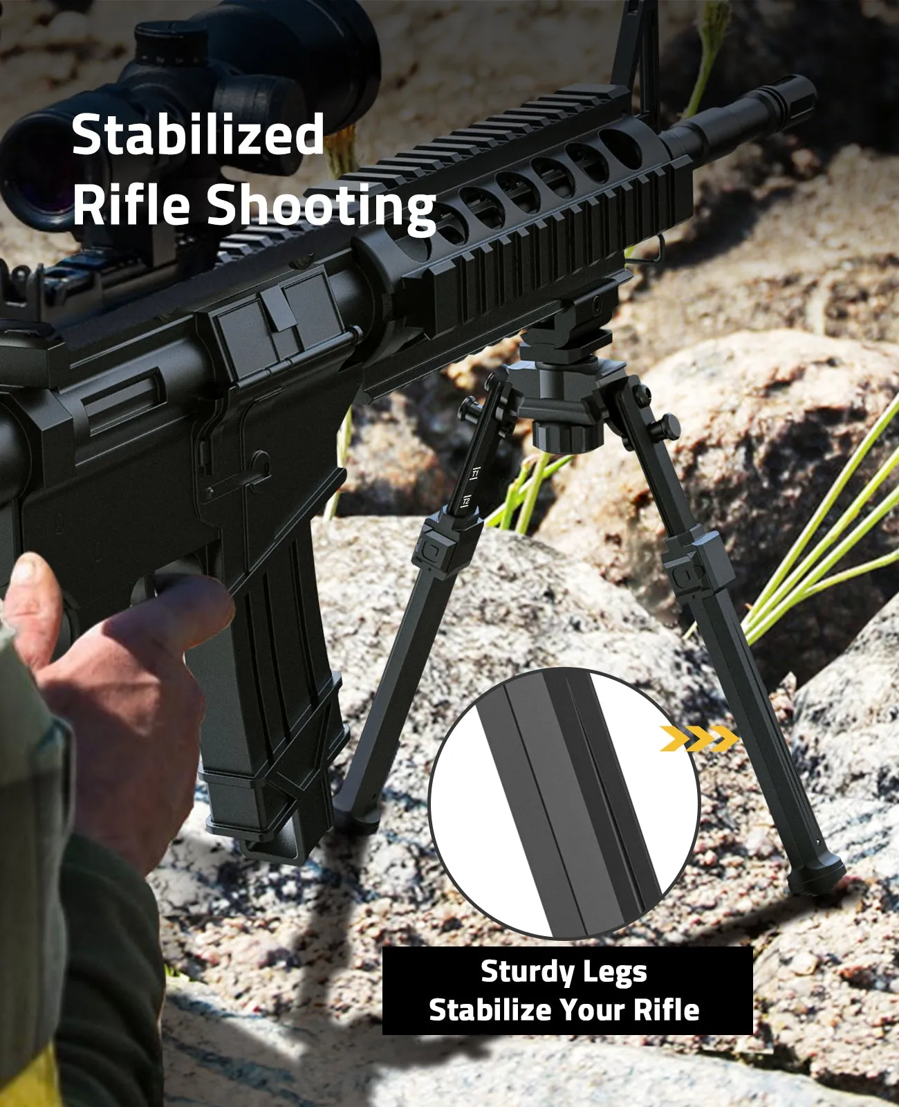 CVLIFE Picatinny Bipod for Rifle 360° Swivel Bipod Rifle Bipods