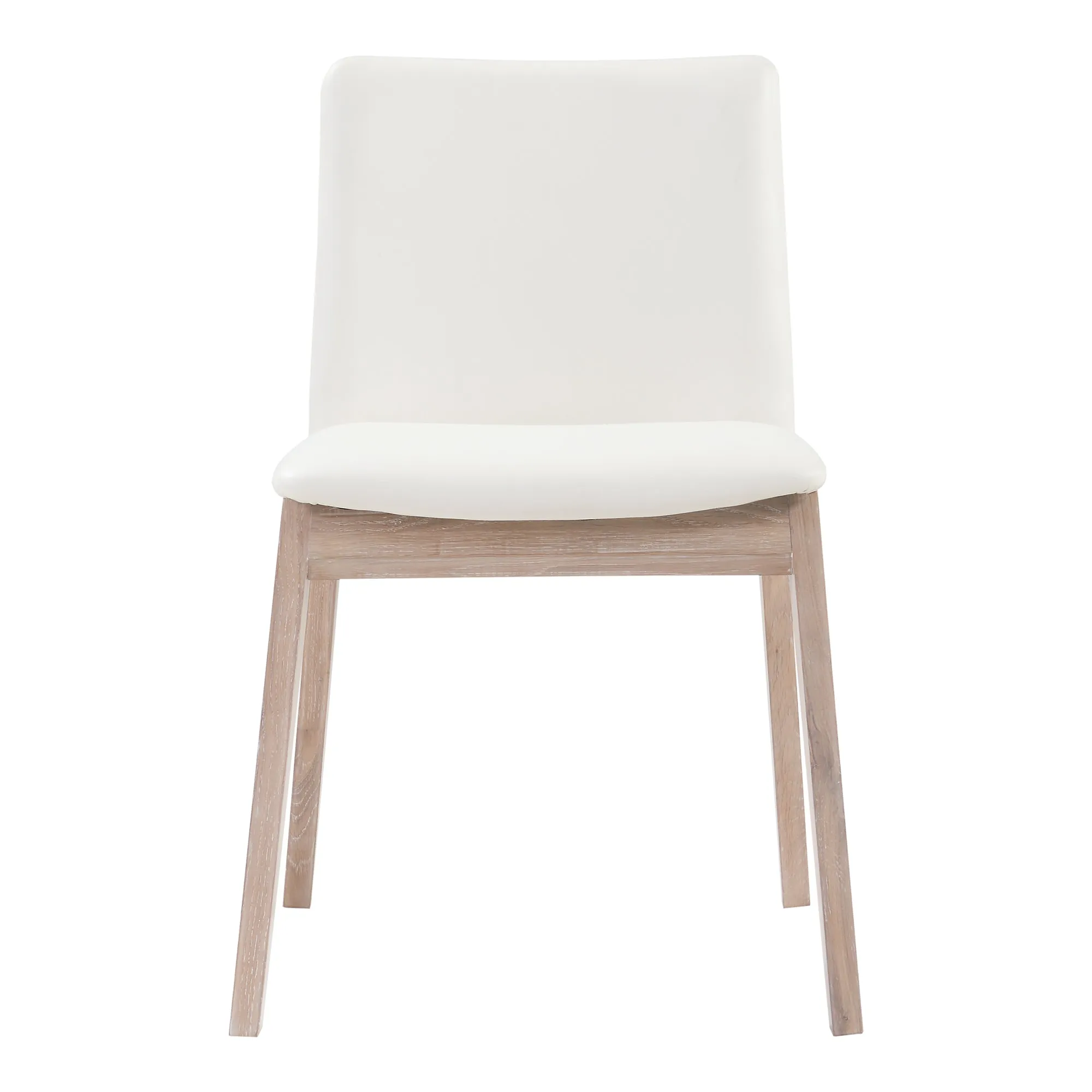 Deco Oak Dining Chair White Pvc-Set Of Two