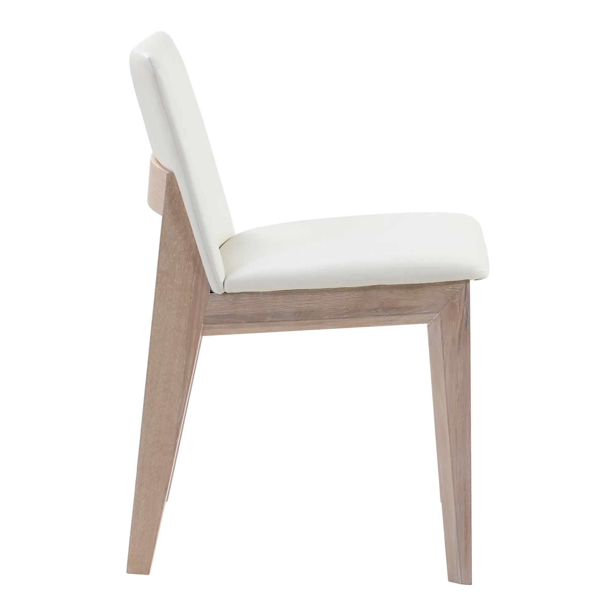 Deco Oak Dining Chair White Pvc-Set Of Two