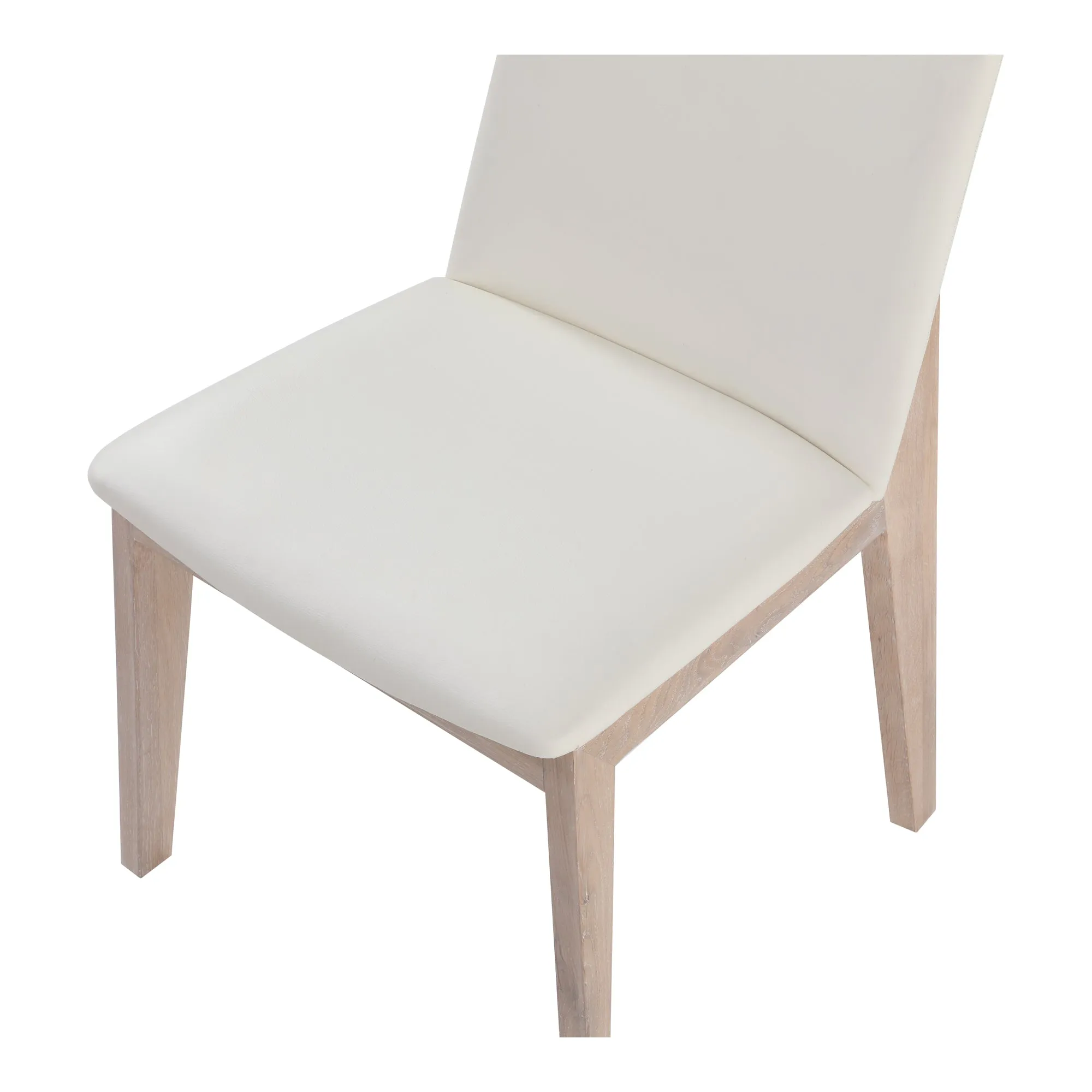Deco Oak Dining Chair White Pvc-Set Of Two