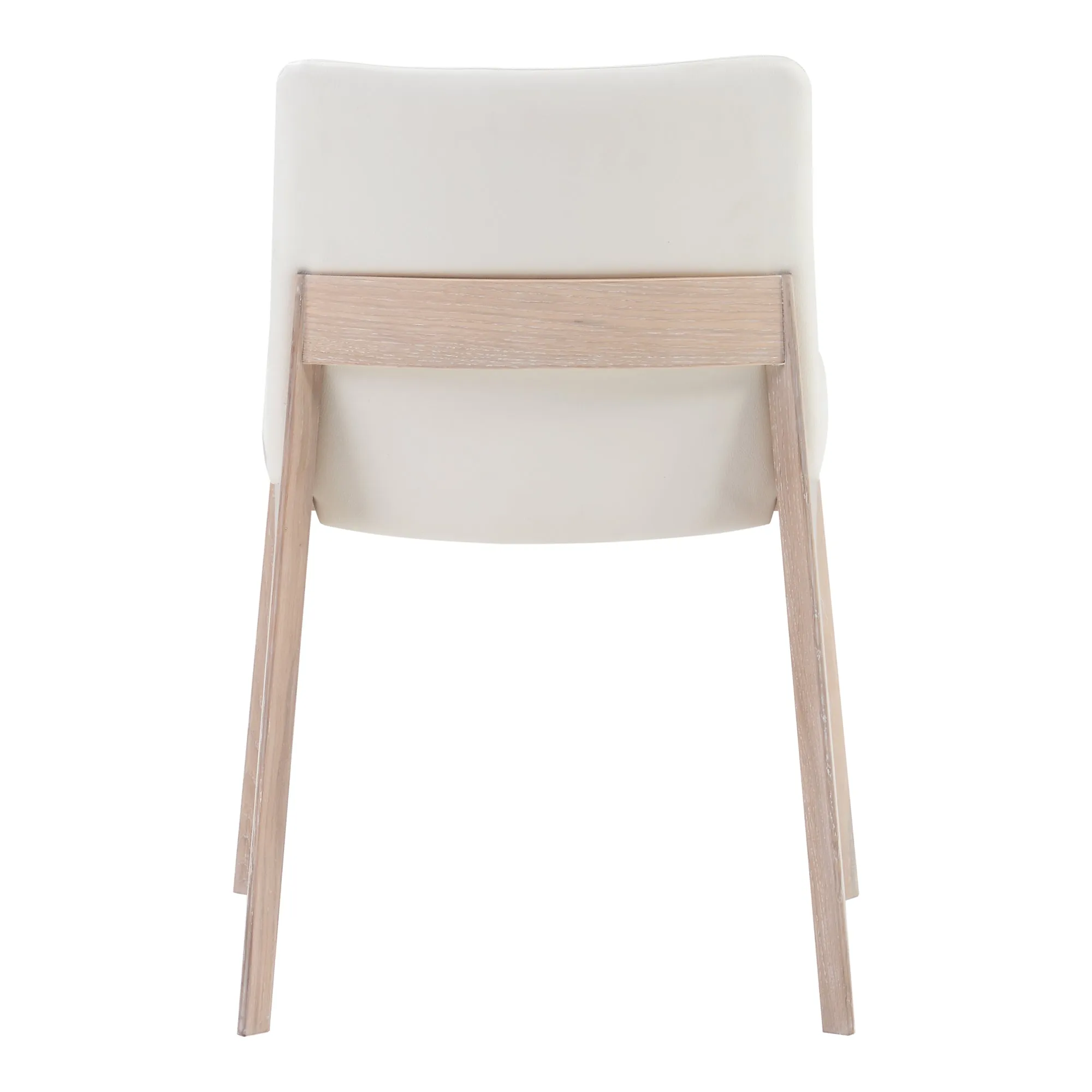 Deco Oak Dining Chair White Pvc-Set Of Two