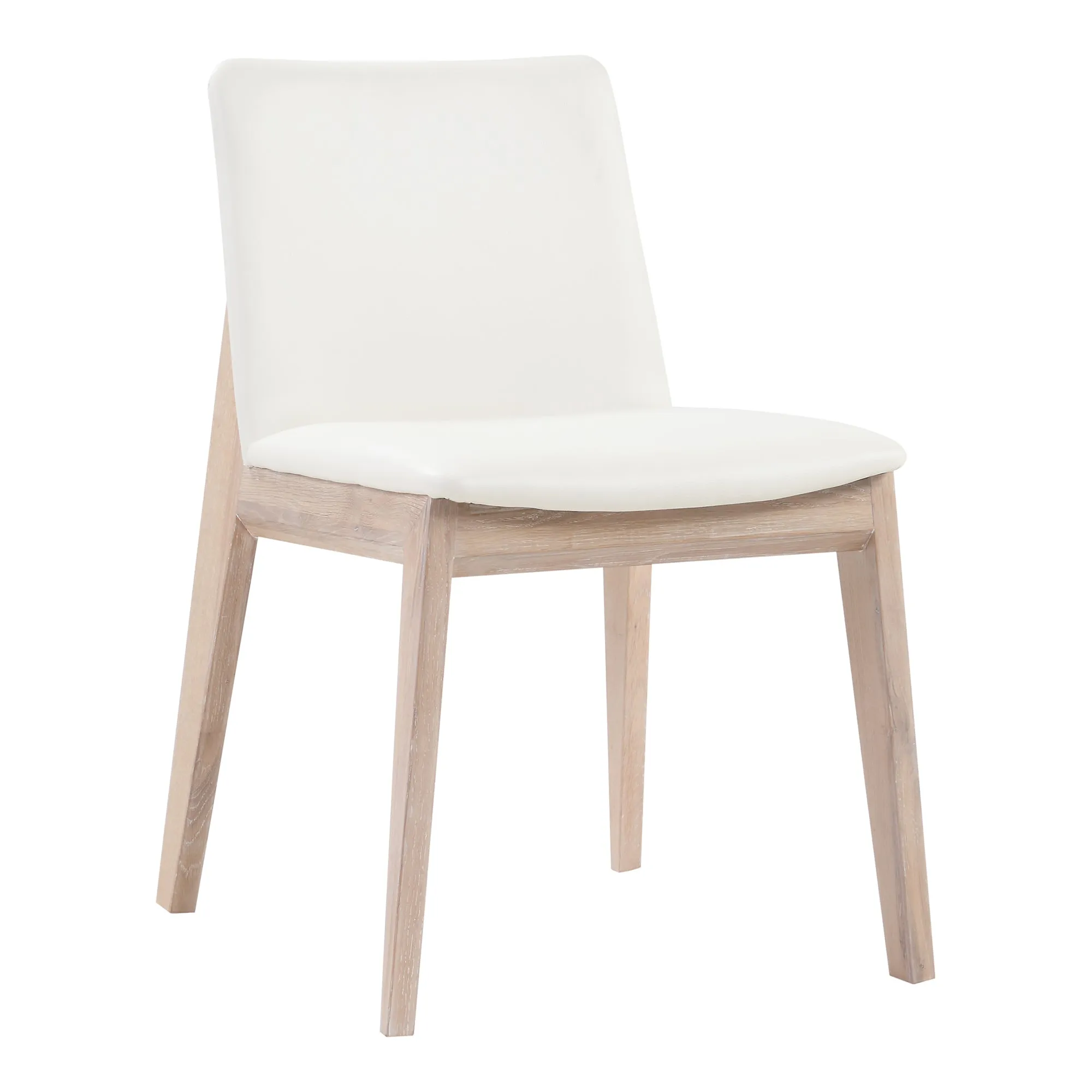 Deco Oak Dining Chair White Pvc-Set Of Two