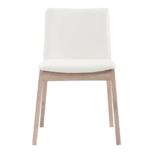 Deco Oak Dining Chair White Pvc-Set Of Two