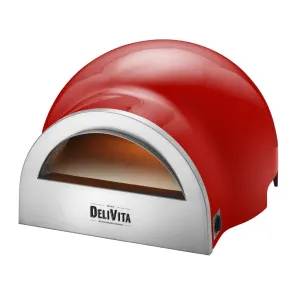 Delivita Dual Fuel Gas Oven Chilli Red