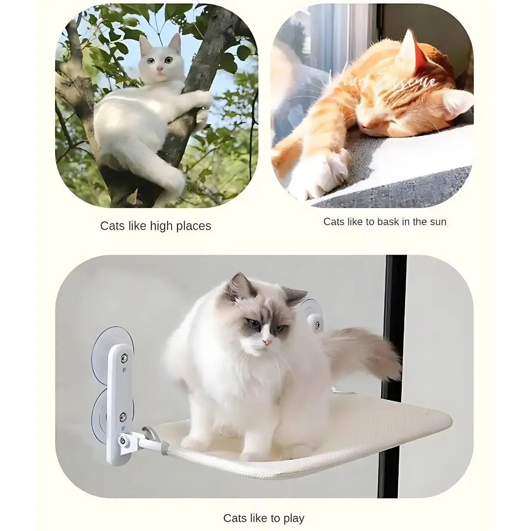 Deluxe Cat Window Perch - Comfy Hammock with Scenic View