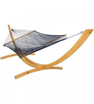 Deluxe Navy Duracord Rope Hammock