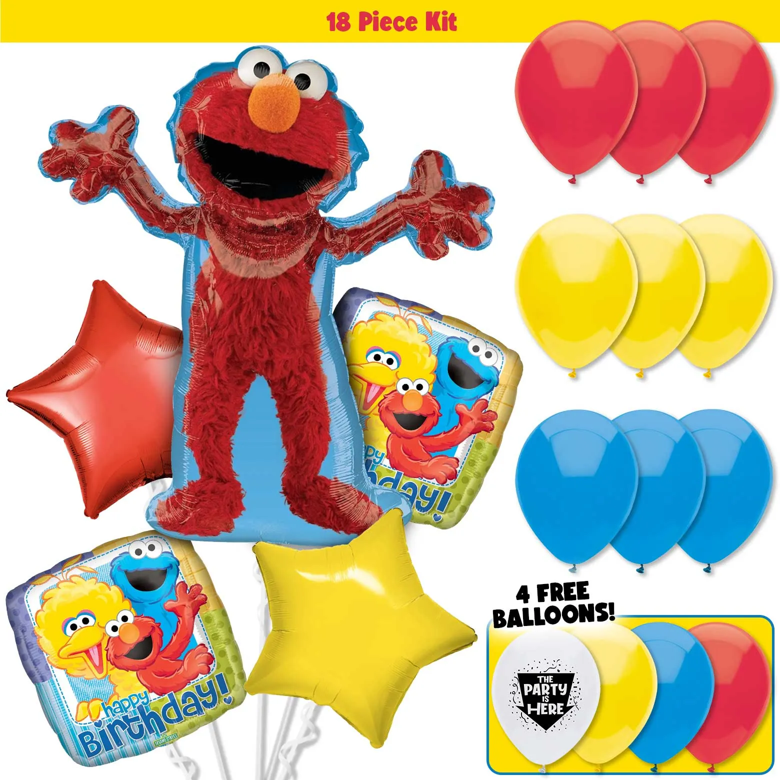 Elmo Sesame Street Birthday Balloon Bouquet Kit