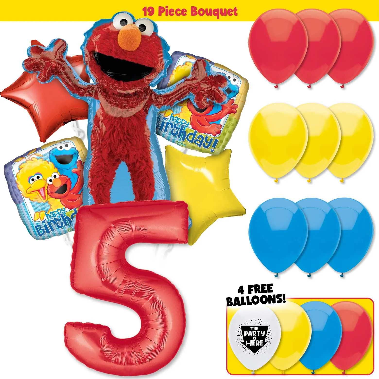 Elmo Sesame Street Birthday Balloon Bouquet Kit