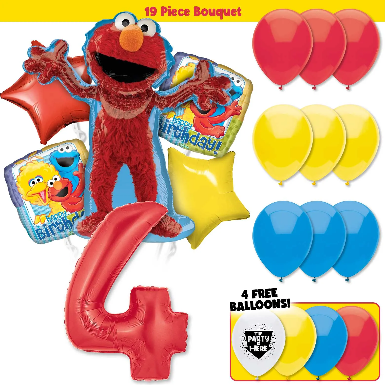 Elmo Sesame Street Birthday Balloon Bouquet Kit