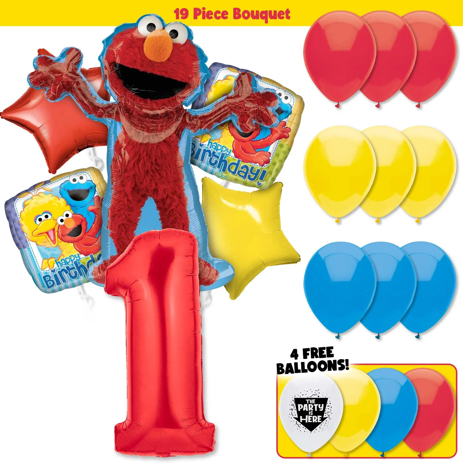 Elmo Sesame Street Birthday Balloon Bouquet Kit