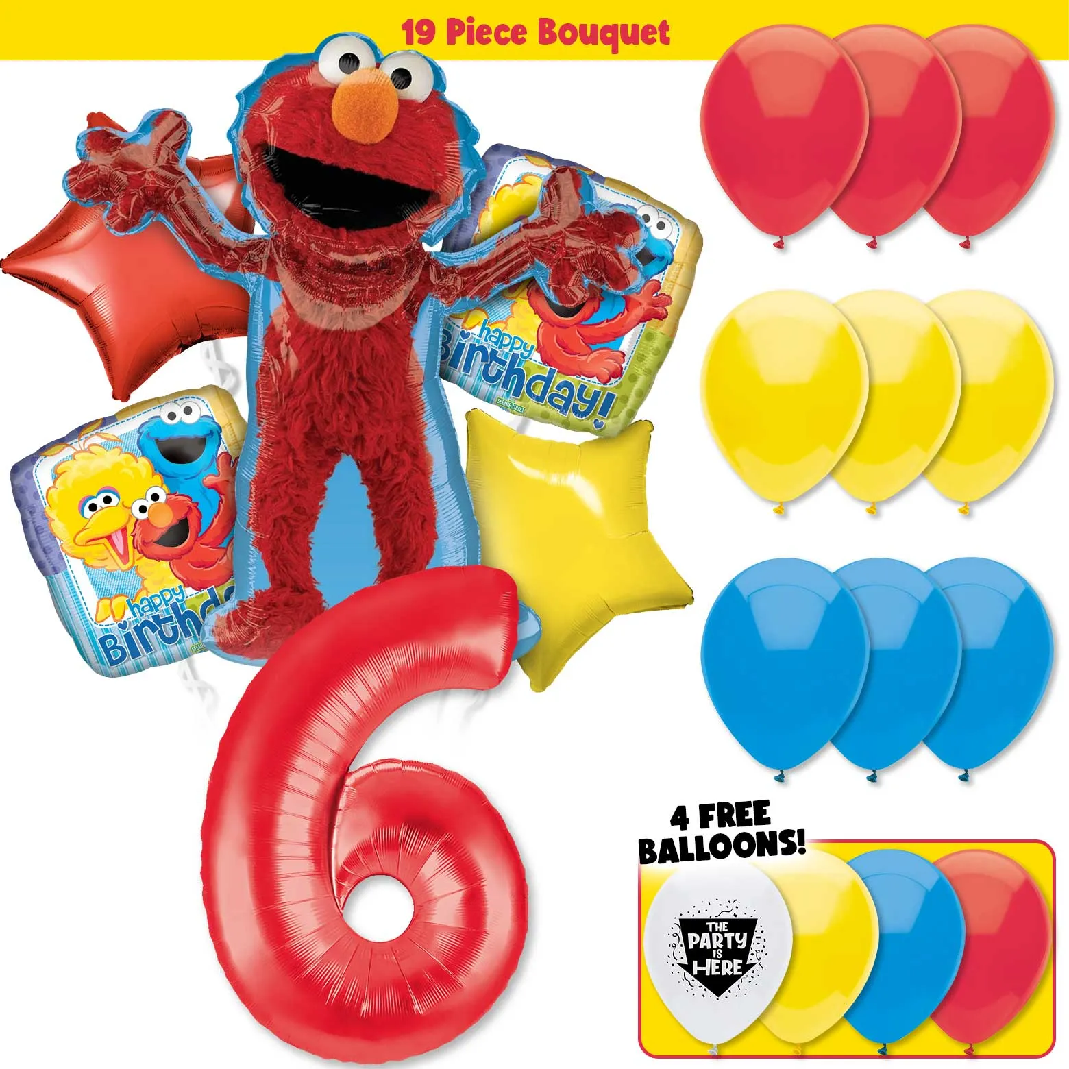 Elmo Sesame Street Birthday Balloon Bouquet Kit