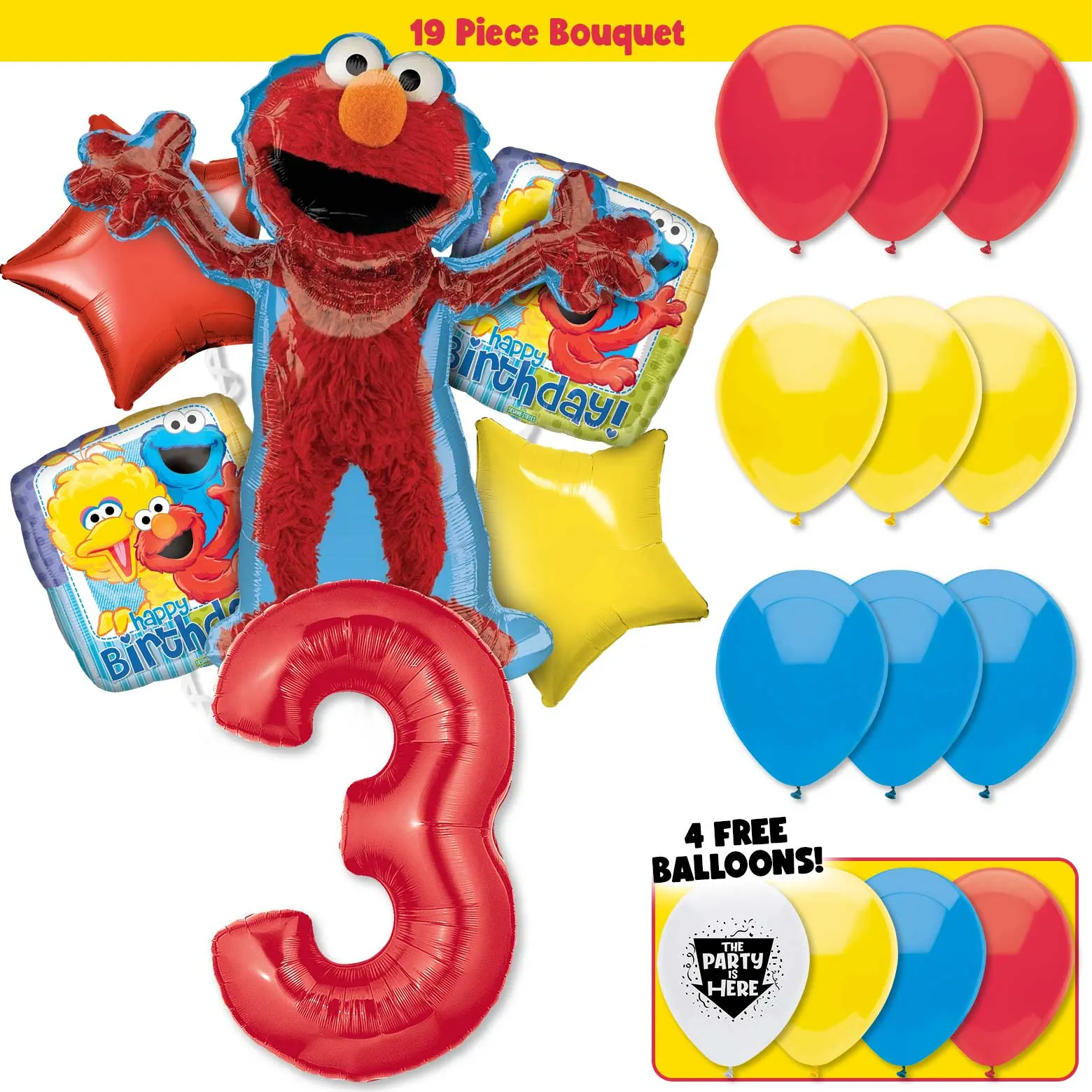Elmo Sesame Street Birthday Balloon Bouquet Kit