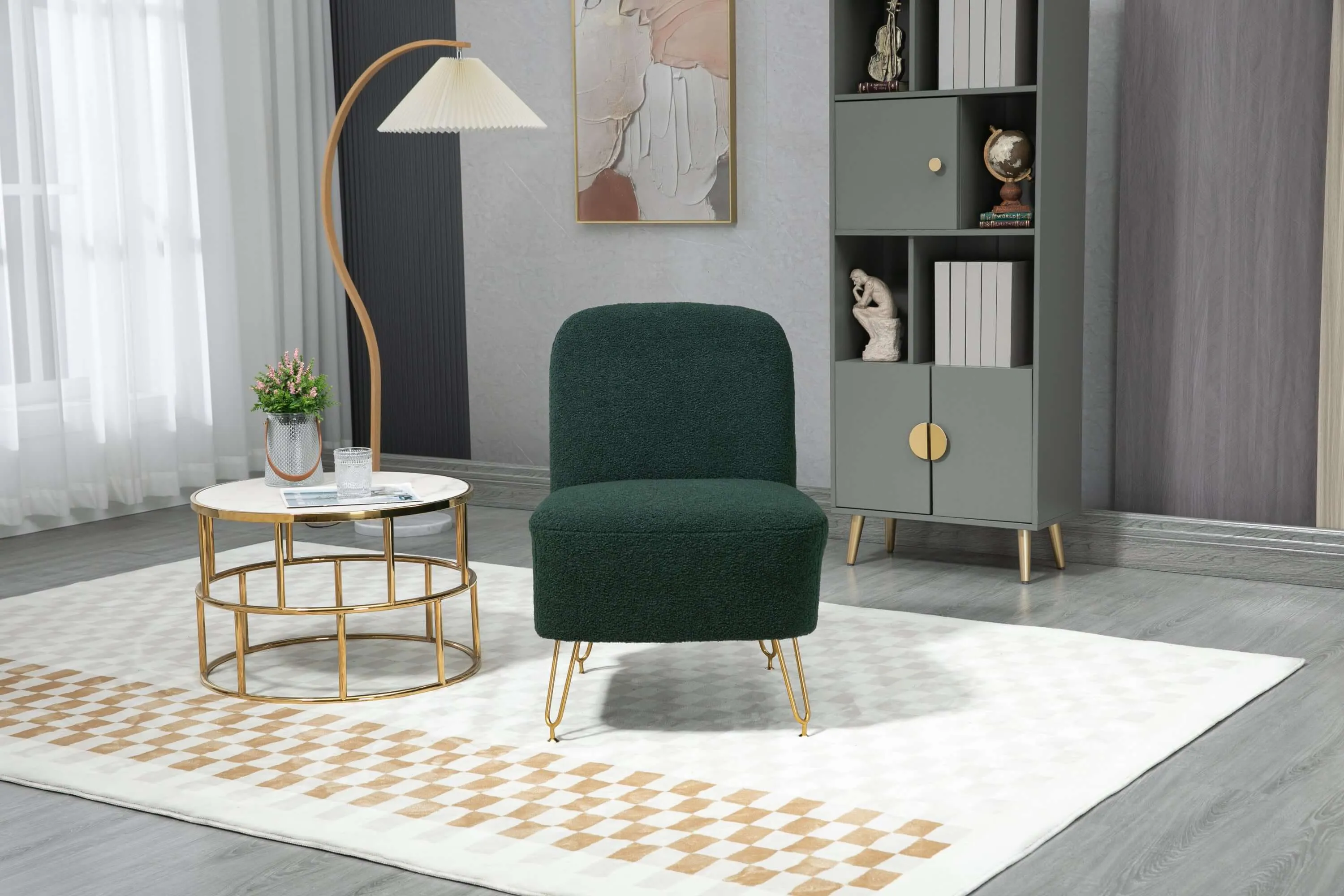 Emerald Velvet Accent Chair - Elegant Living Room Seating