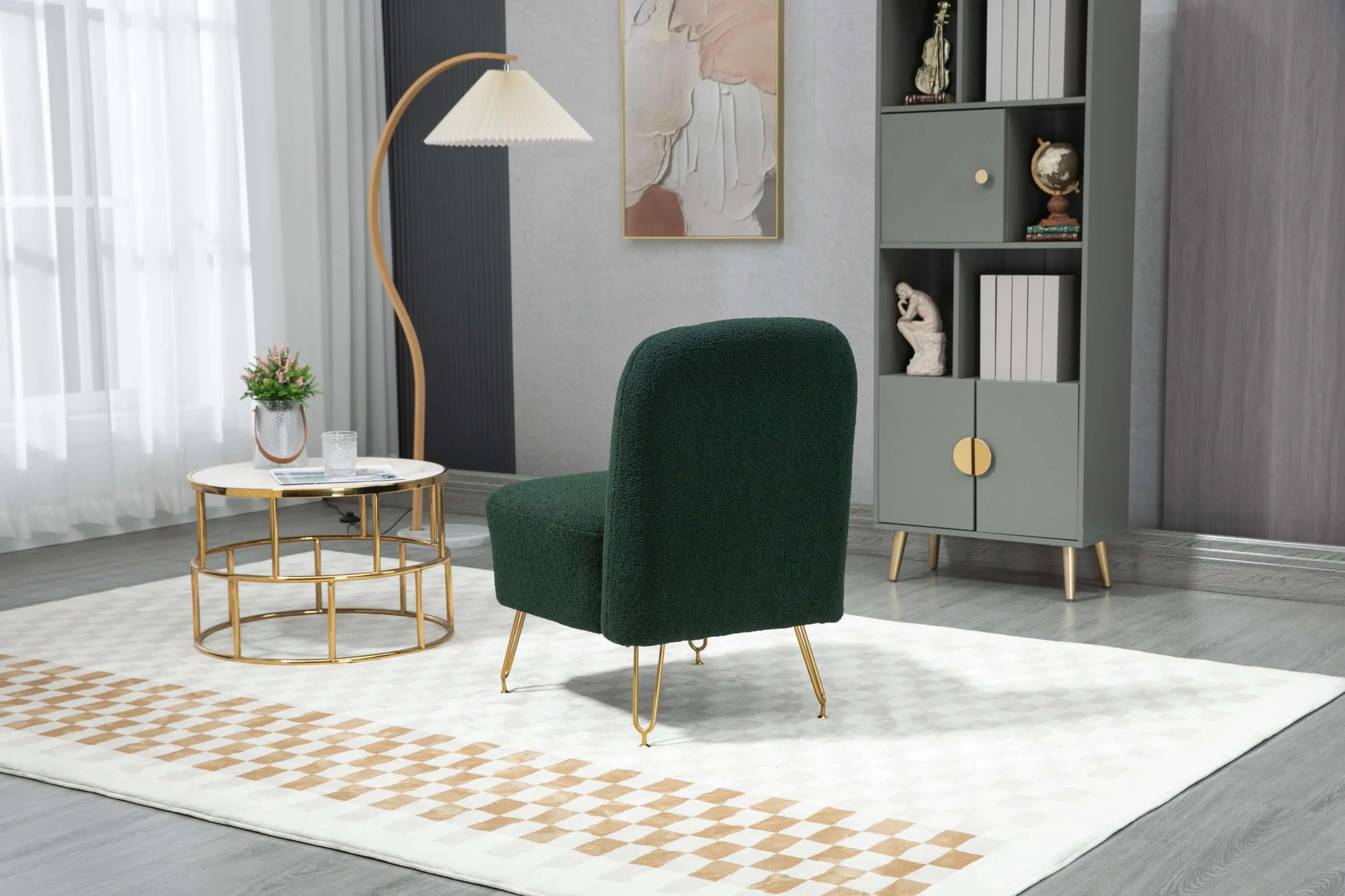 Emerald Velvet Accent Chair - Elegant Living Room Seating
