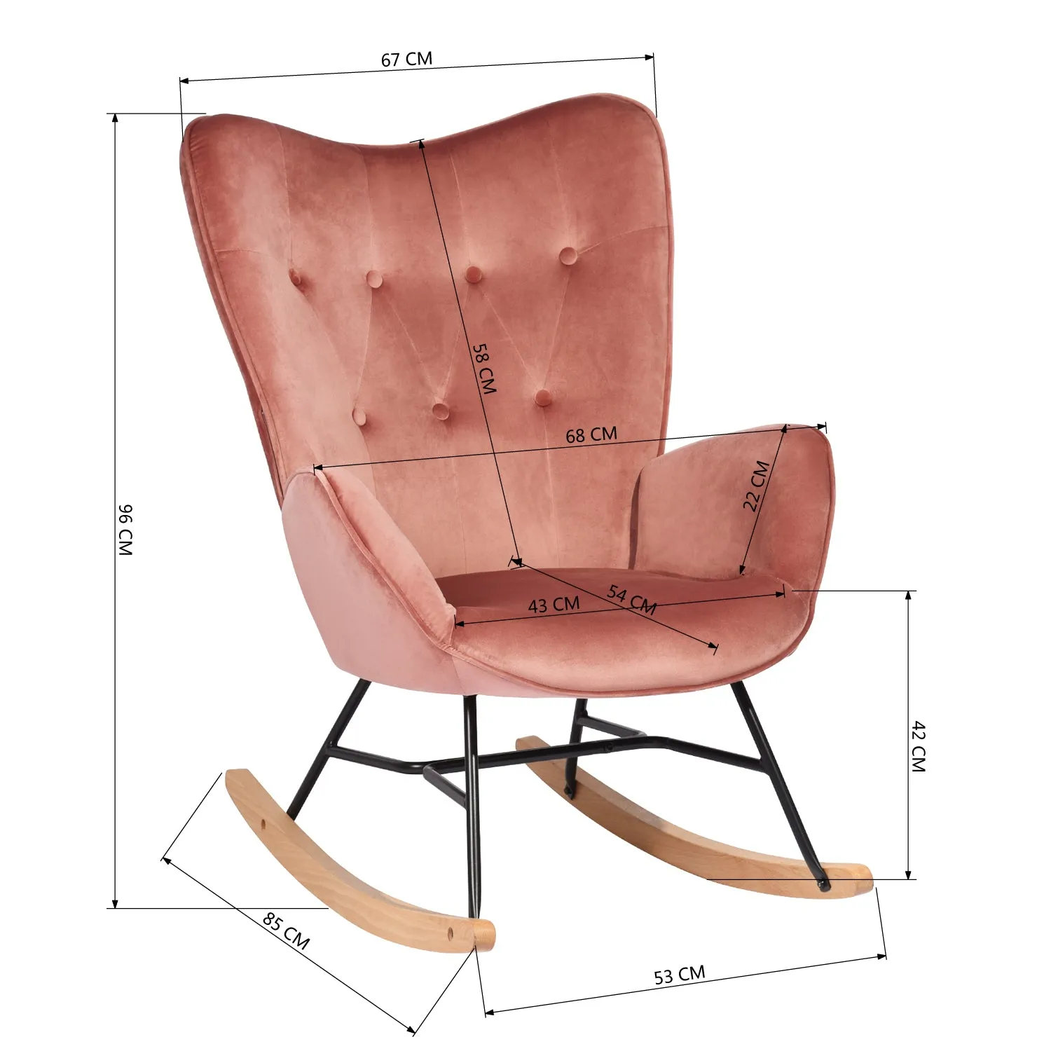 EPPING Modern Rocking Fabric Armchair- HomyCasa