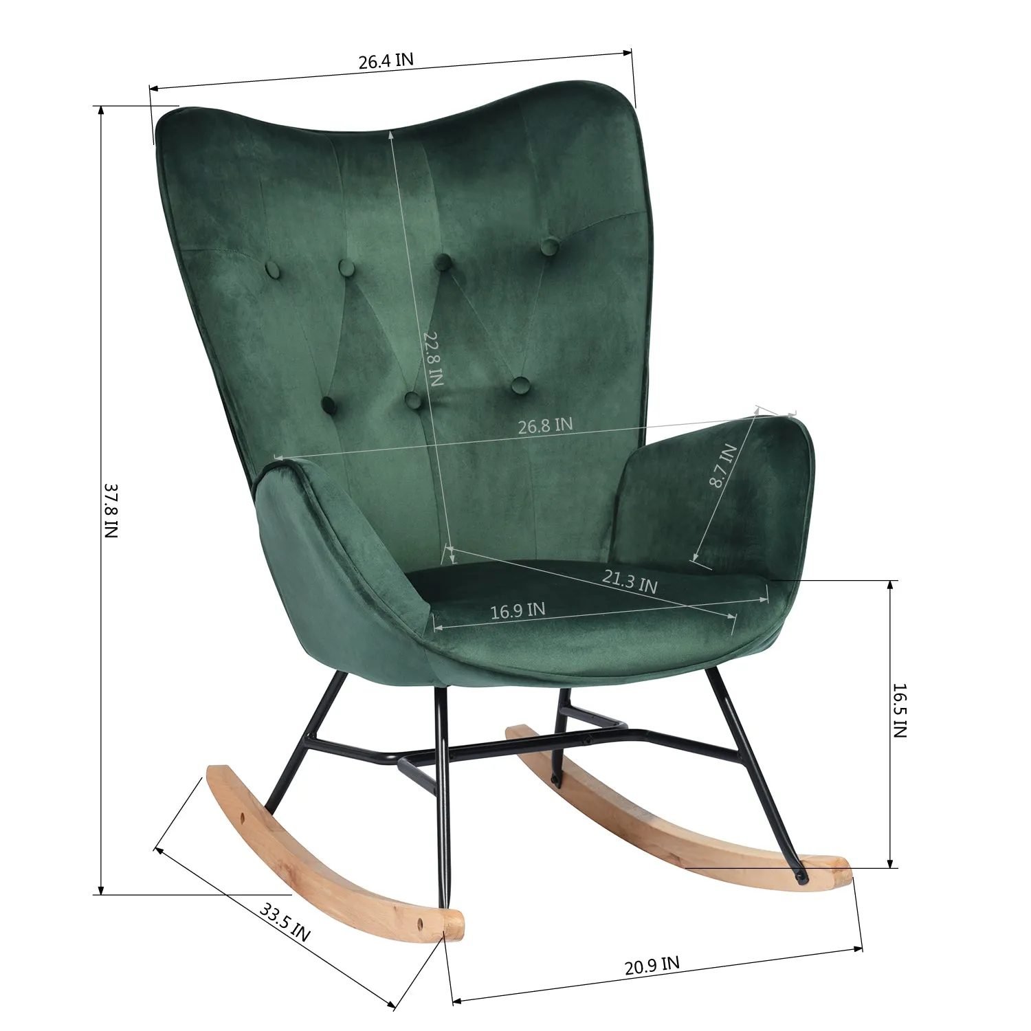 EPPING Modern Rocking Fabric Armchair- HomyCasa
