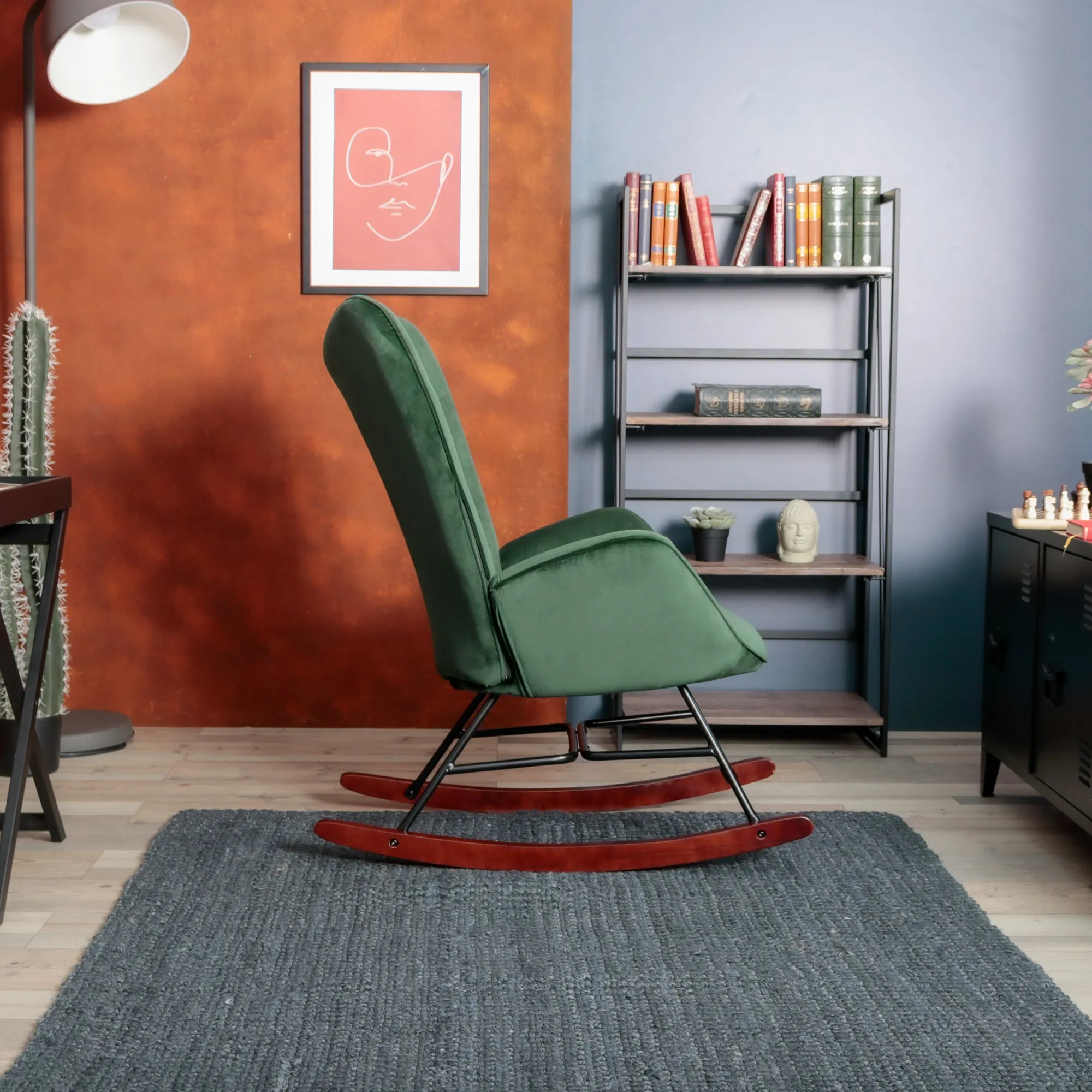 EPPING Modern Rocking Fabric Armchair- HomyCasa