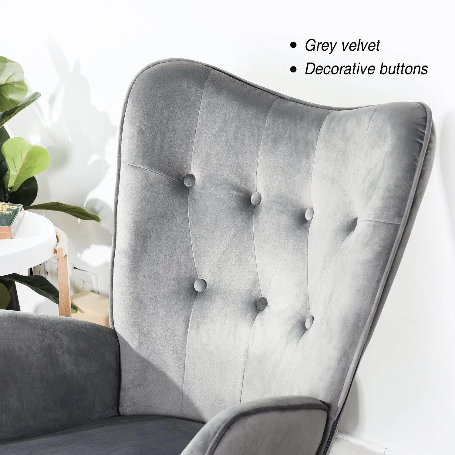 EPPING Modern Rocking Fabric Armchair- HomyCasa