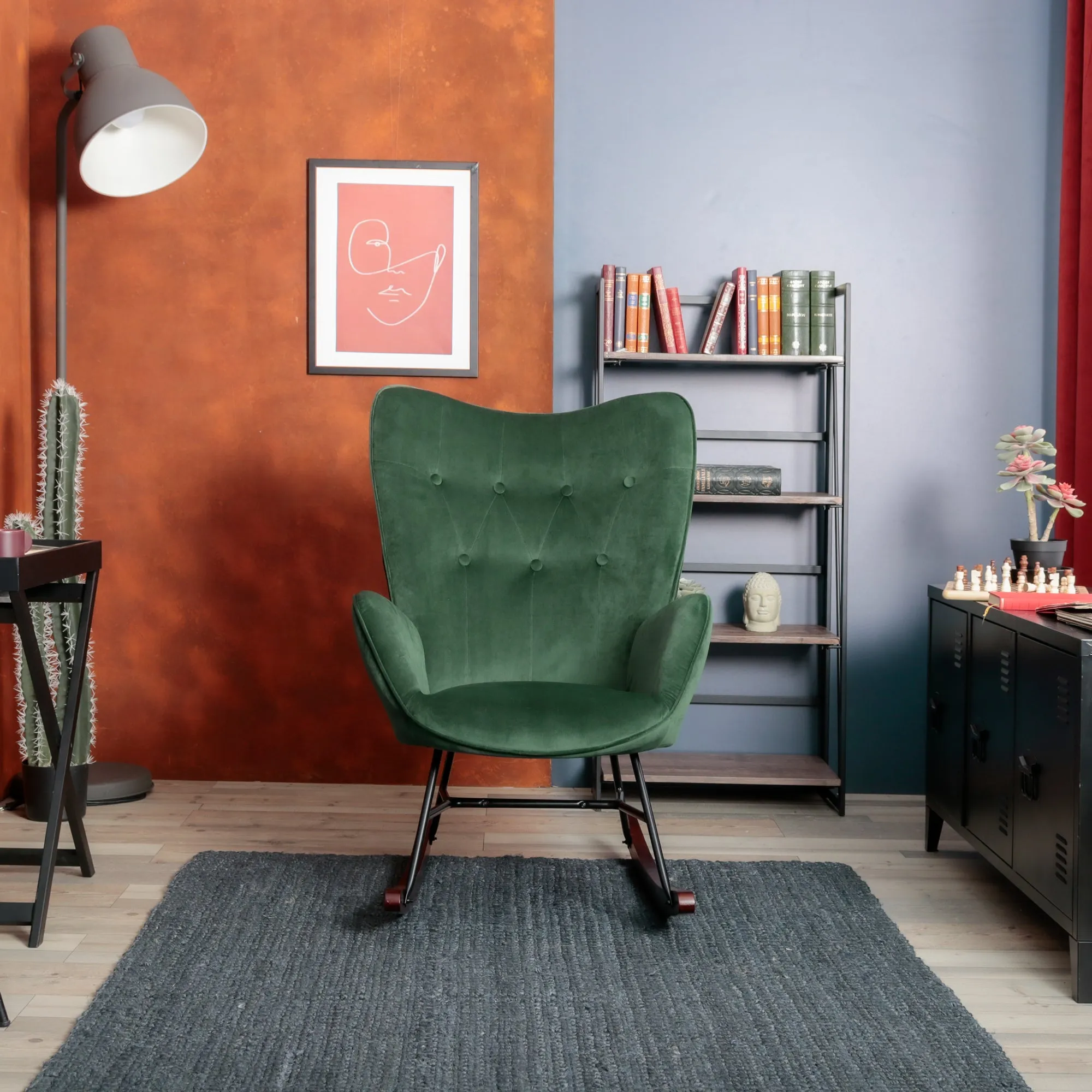EPPING Modern Rocking Fabric Armchair- HomyCasa