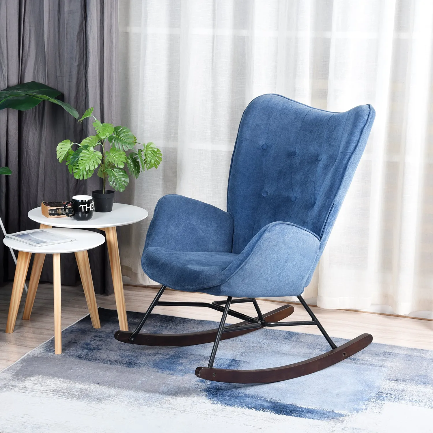 EPPING Modern Rocking Fabric Armchair- HomyCasa