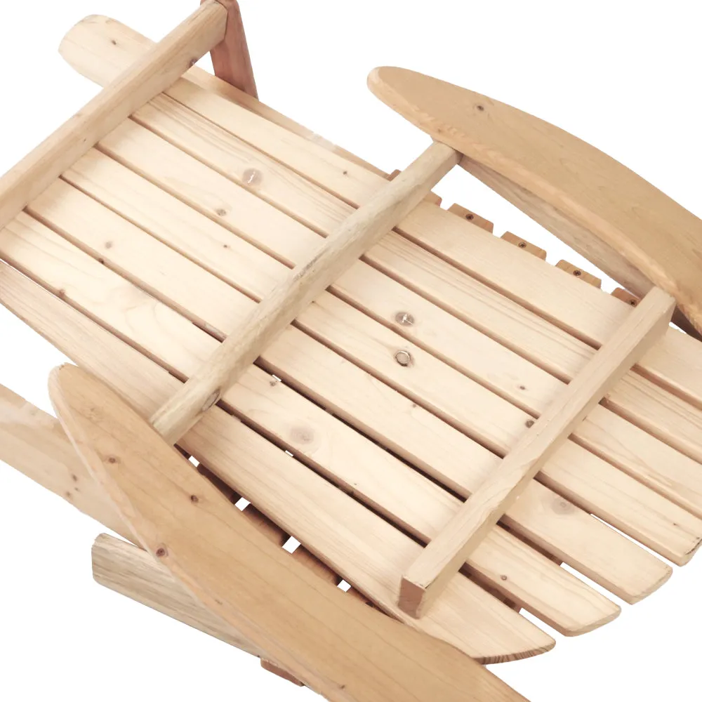 Foldable Wooden Adirondack Beach Chairs Set of 2 - Gardeon