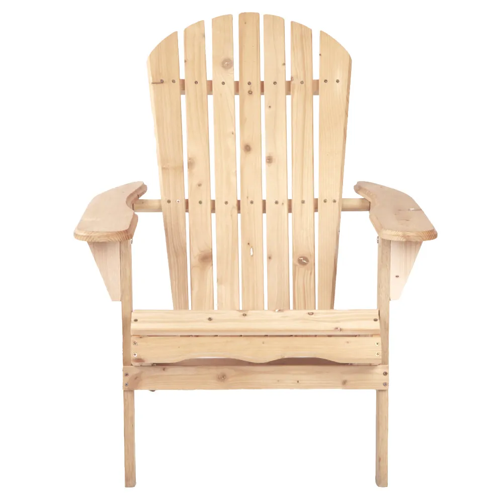 Foldable Wooden Adirondack Beach Chairs Set of 2 - Gardeon