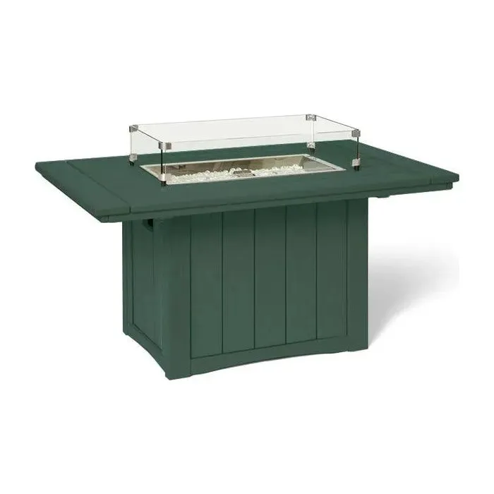 HDPE Poly Wood Rectangular Fire Table USA Made Elementz Blaze