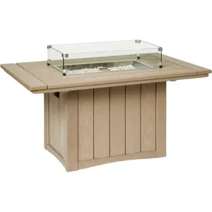 HDPE Poly Wood Rectangular Fire Table USA Made Elementz Blaze
