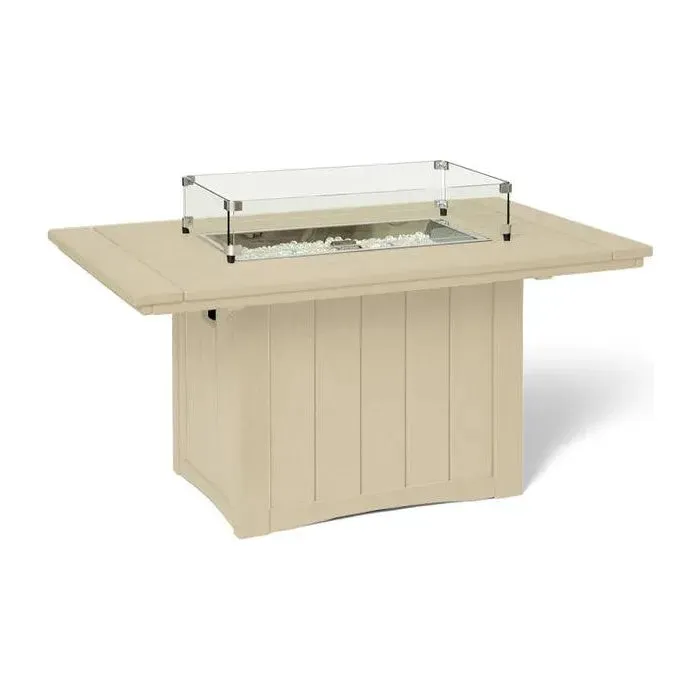 HDPE Poly Wood Rectangular Fire Table USA Made Elementz Blaze