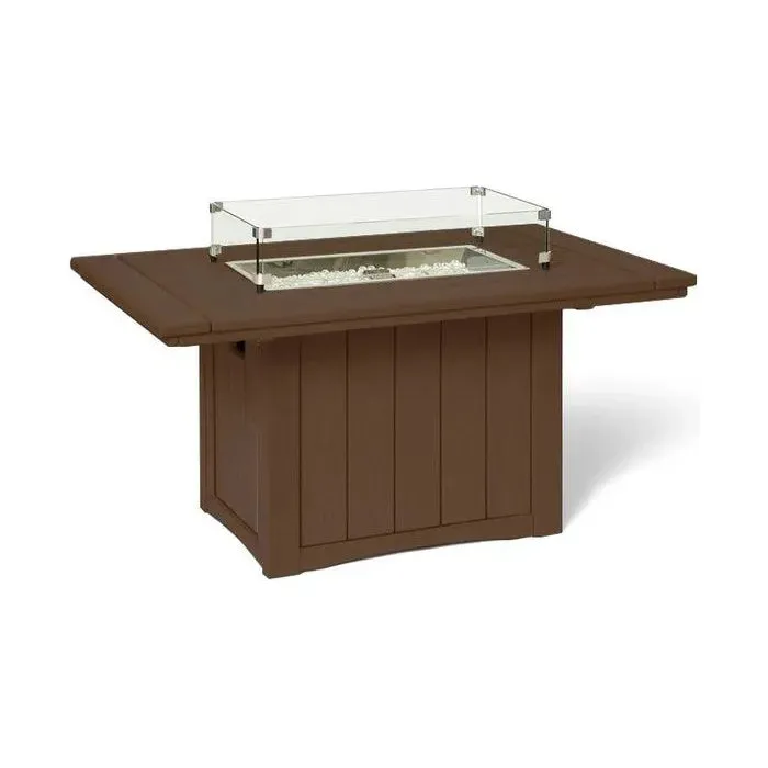 HDPE Poly Wood Rectangular Fire Table USA Made Elementz Blaze