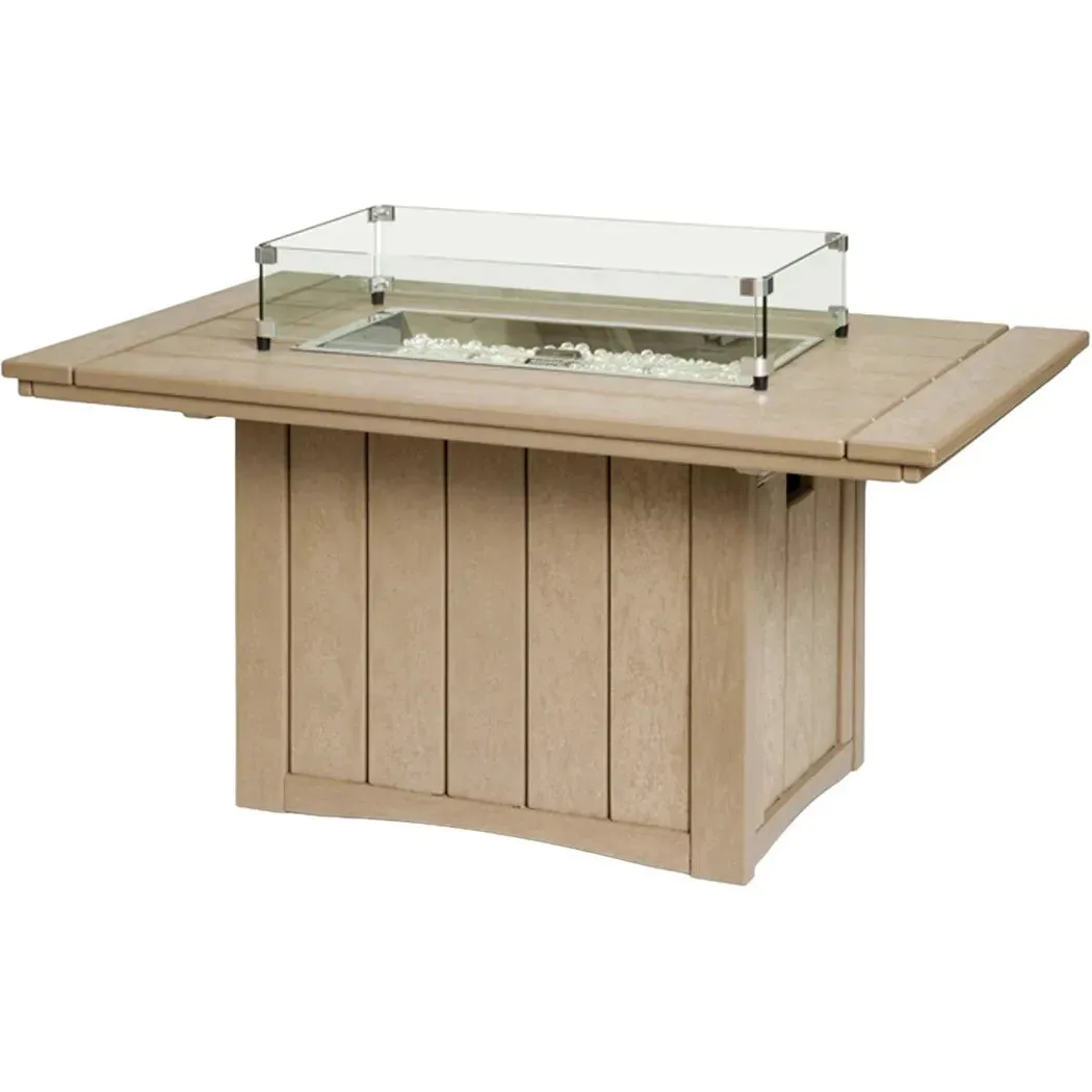 HDPE Poly Wood Rectangular Fire Table USA Made Elementz Blaze