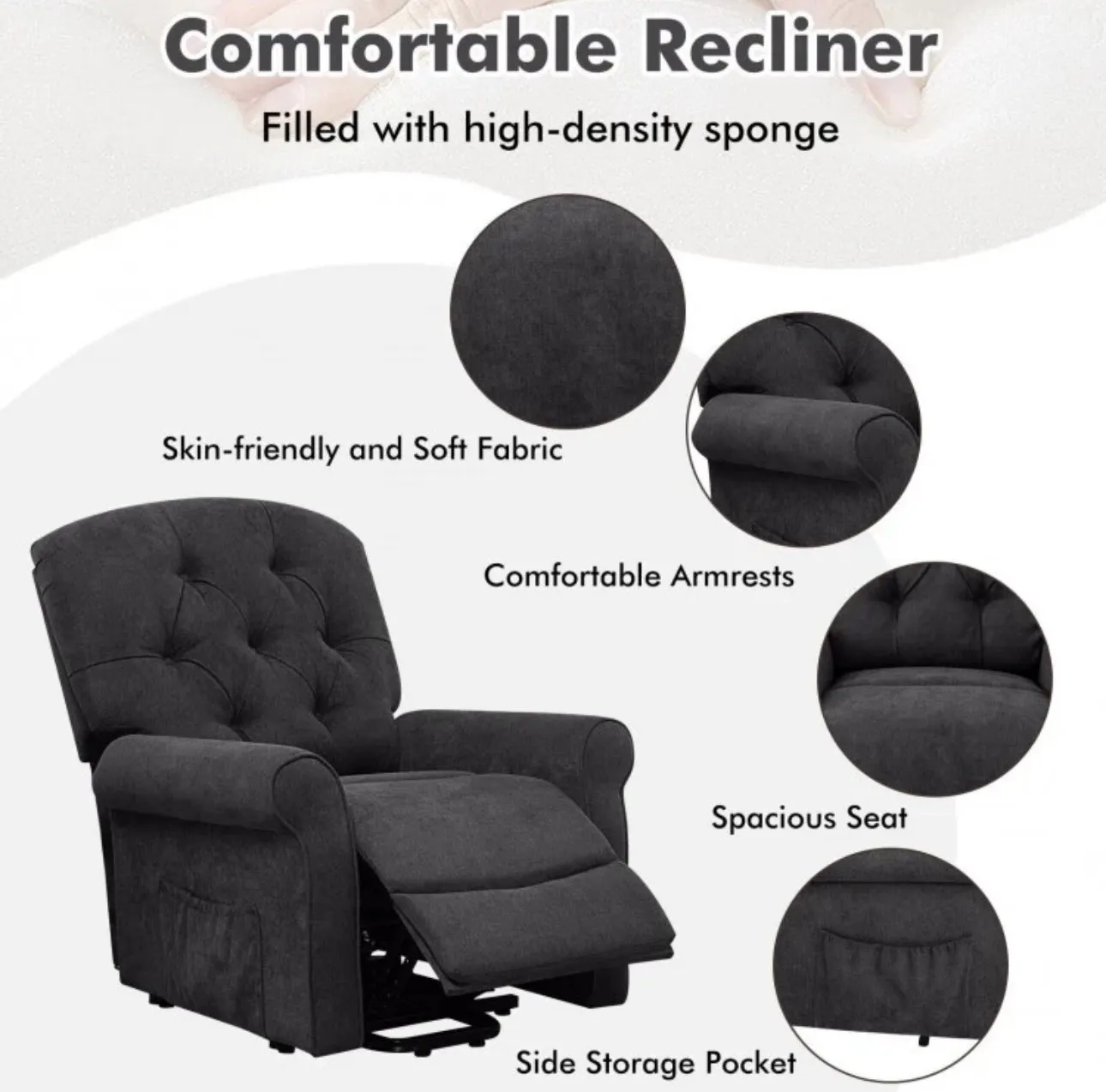 Heavy Duty Comfortable Modern Power Lift Chair For Elderly, Everyone | Adjustable Back Rest, Foot Rest | Full Body Relax Chair | Holds 330lbs