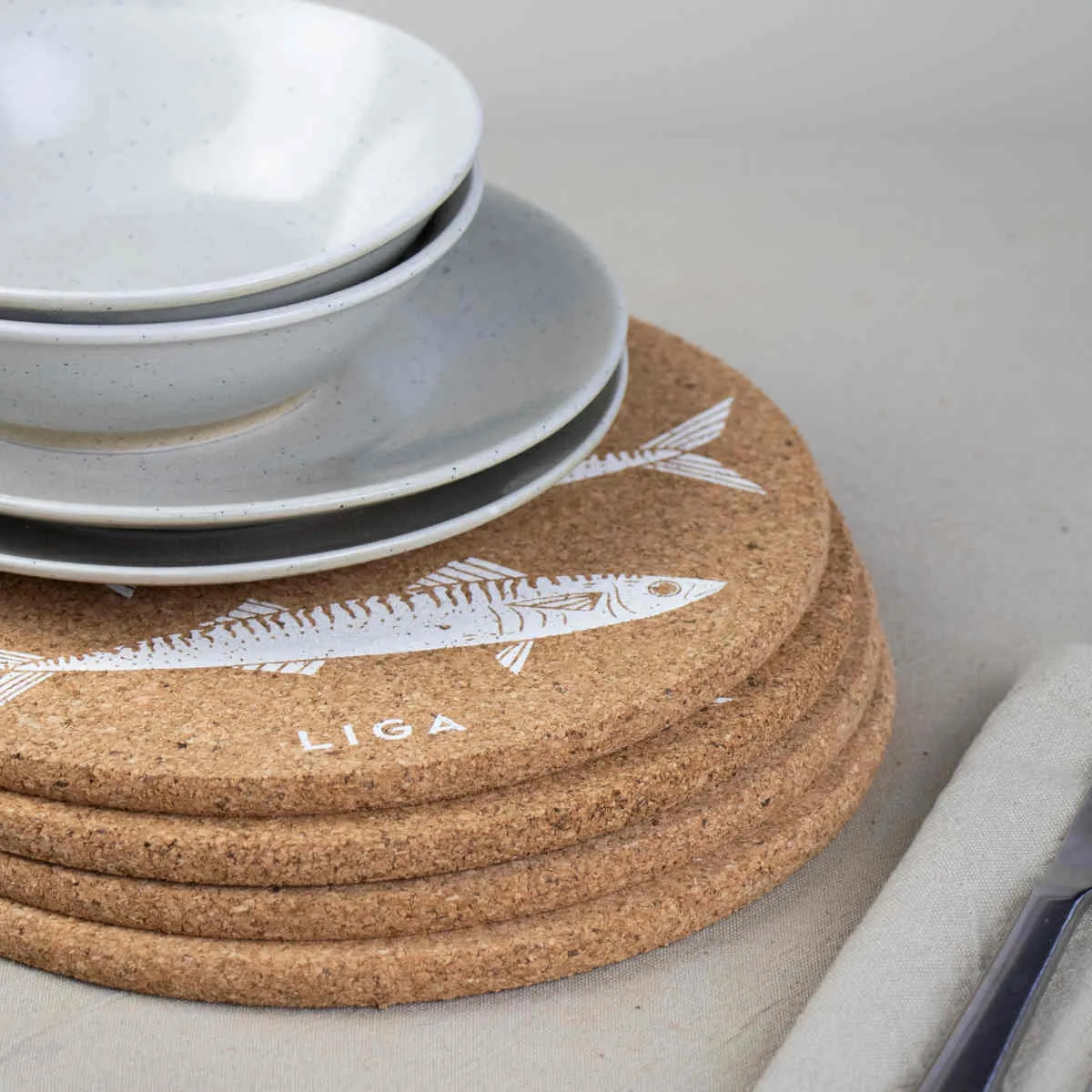 Liga Mackerel Cork Placemat 25cm
