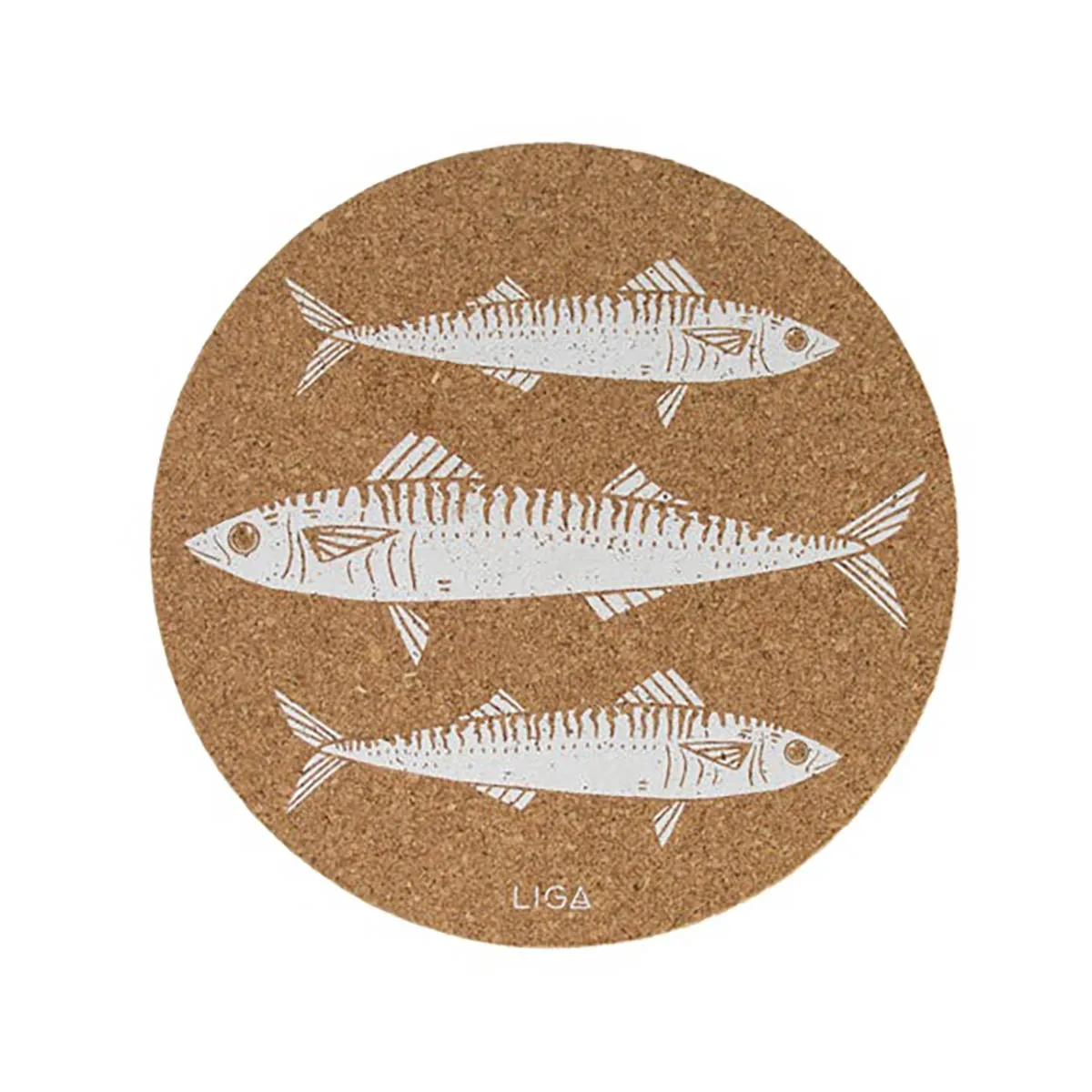 Liga Mackerel Cork Placemat 25cm