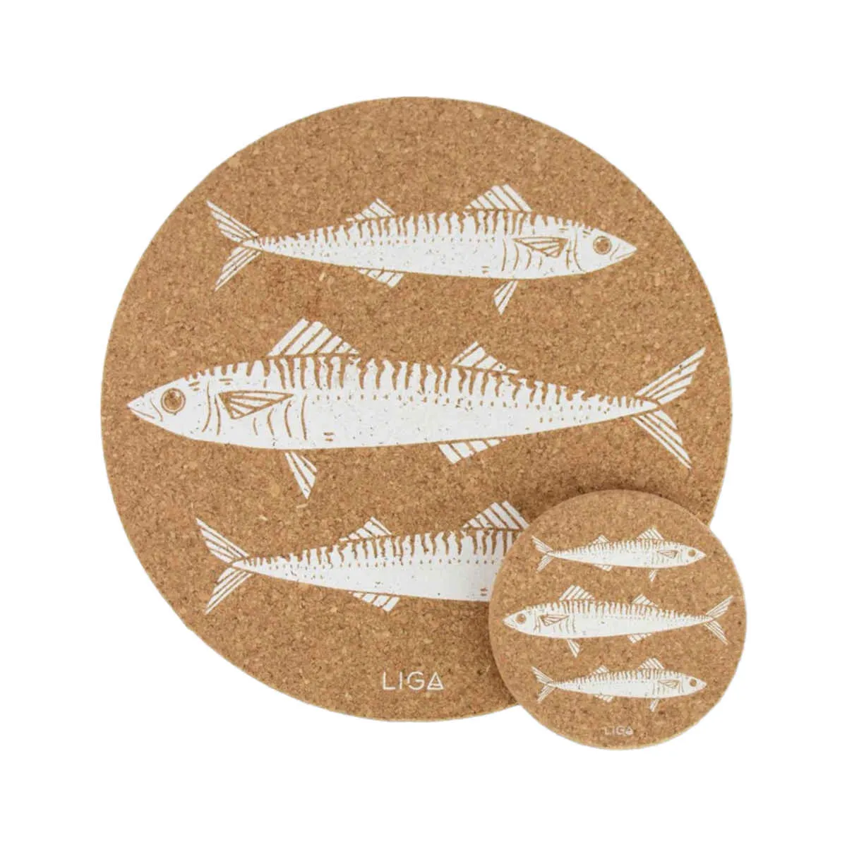 Liga Mackerel Cork Placemat 25cm