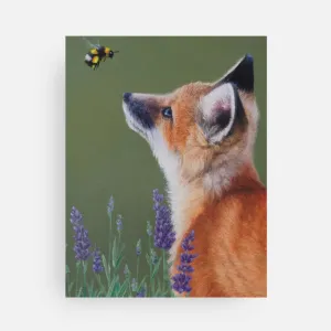 Little Fox and Bumblebee Notecard