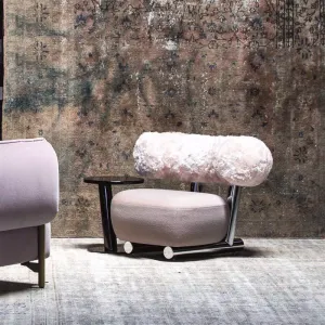 Lovely Fluff Sledge Lounge Chair for Bedroom/Living Room