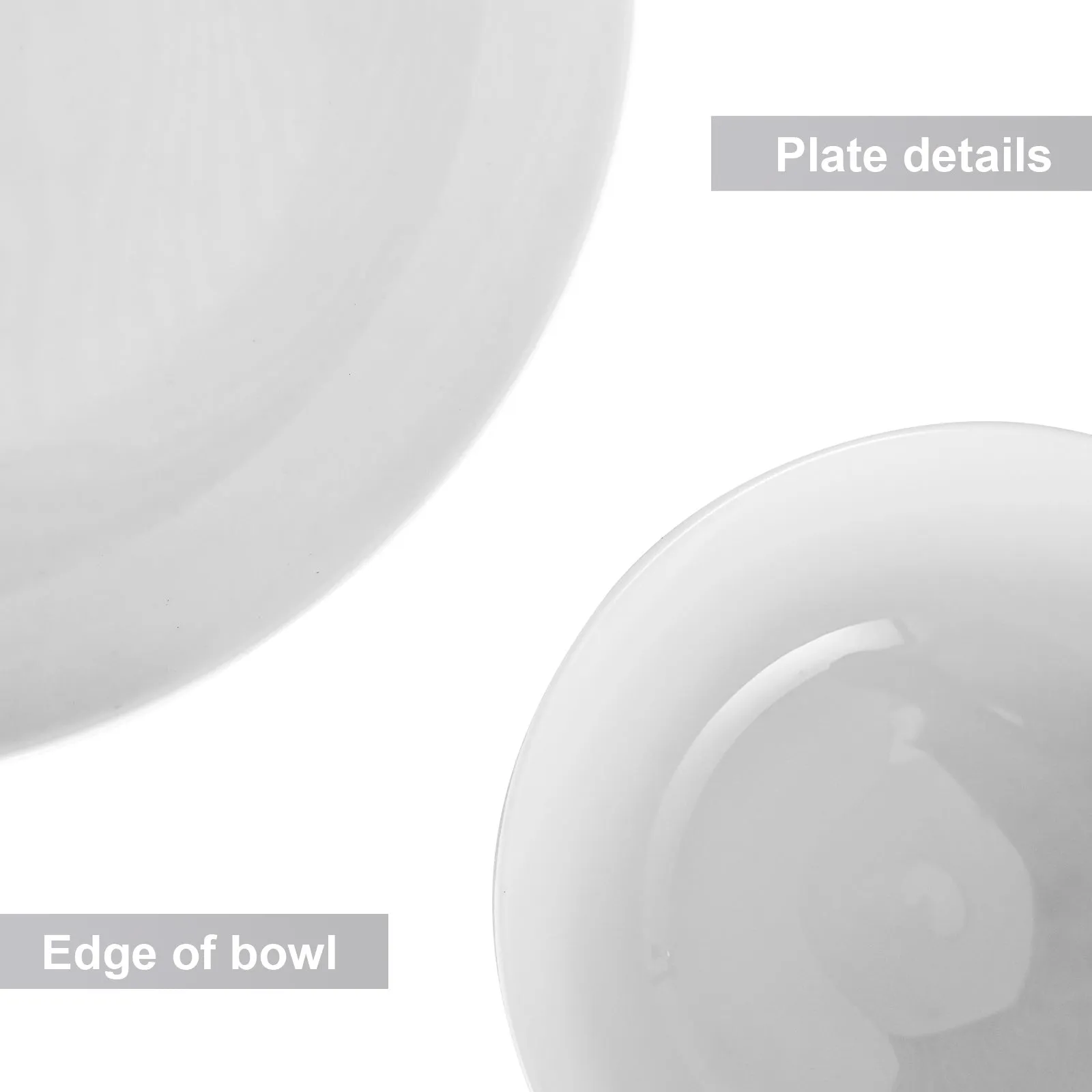 Miibox White Dinnerware Set; 20-Piece Service For 4; with Dinner Plates; Salad Plate; Bowls; Mugs and Teaspoons; Porcelain Durable for Christmas; Halloween; Wedding; Banquet