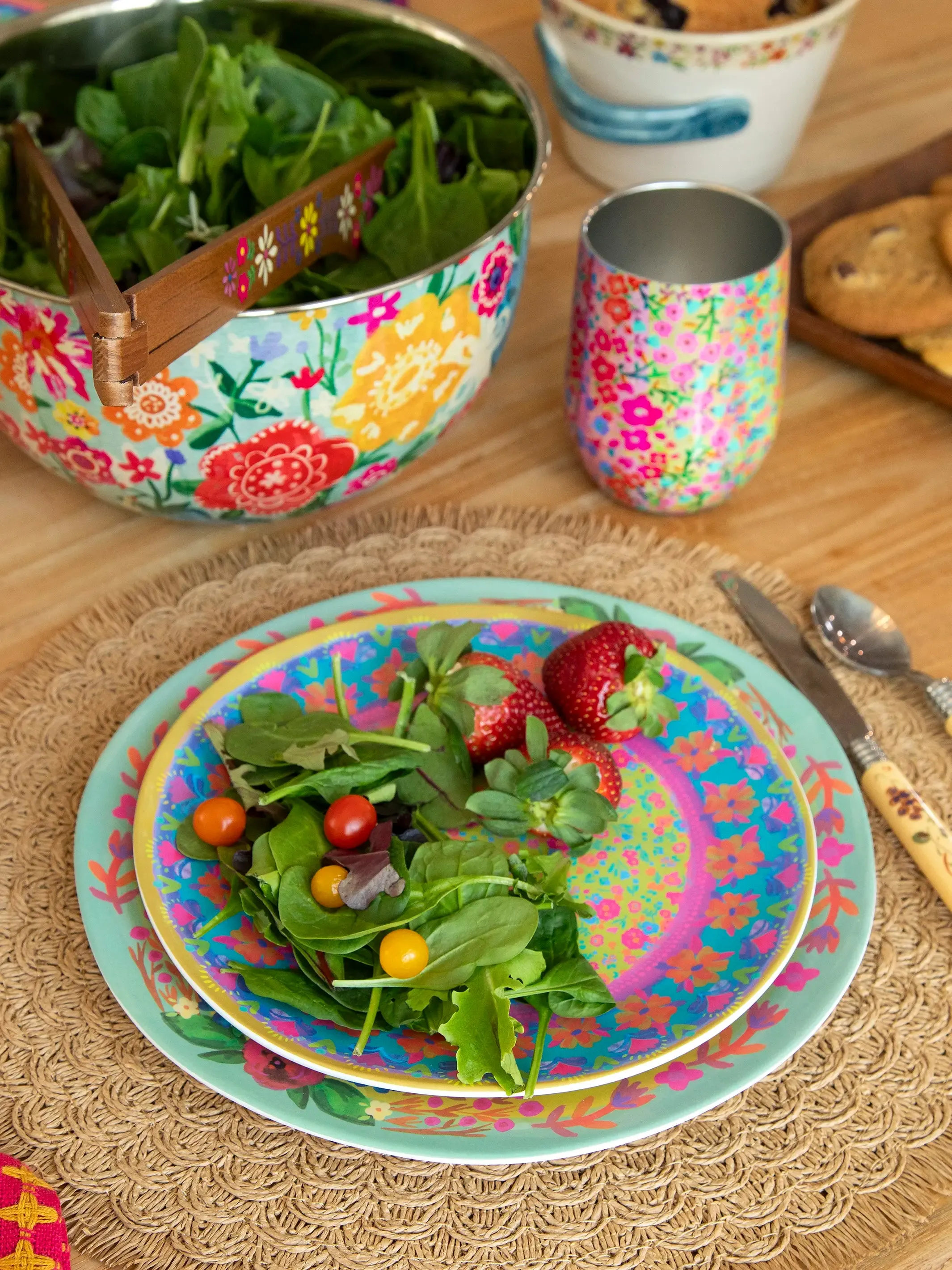 Mix & Match Melamine Dinner Plate - Light Turquoise