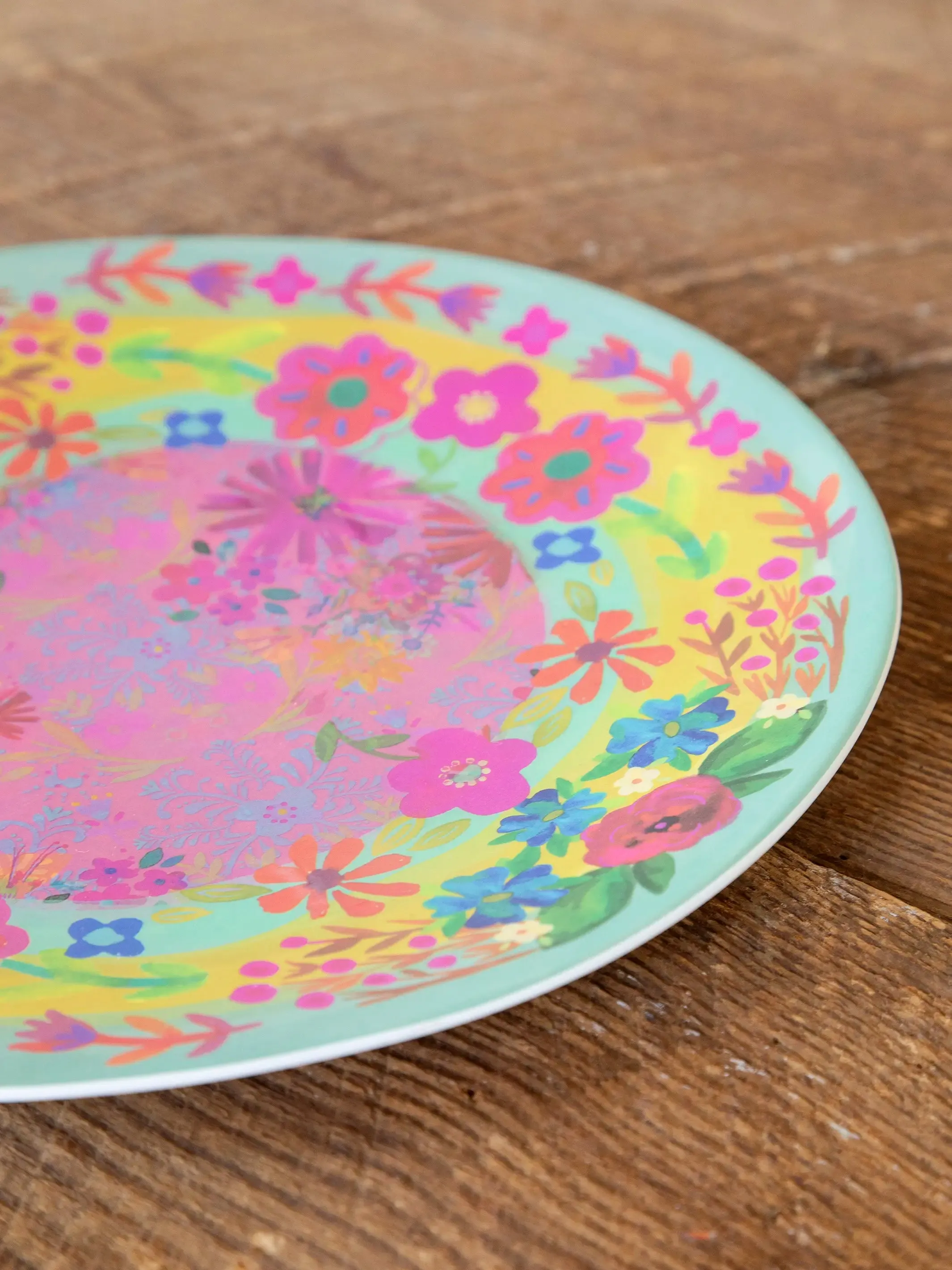 Mix & Match Melamine Dinner Plate - Light Turquoise
