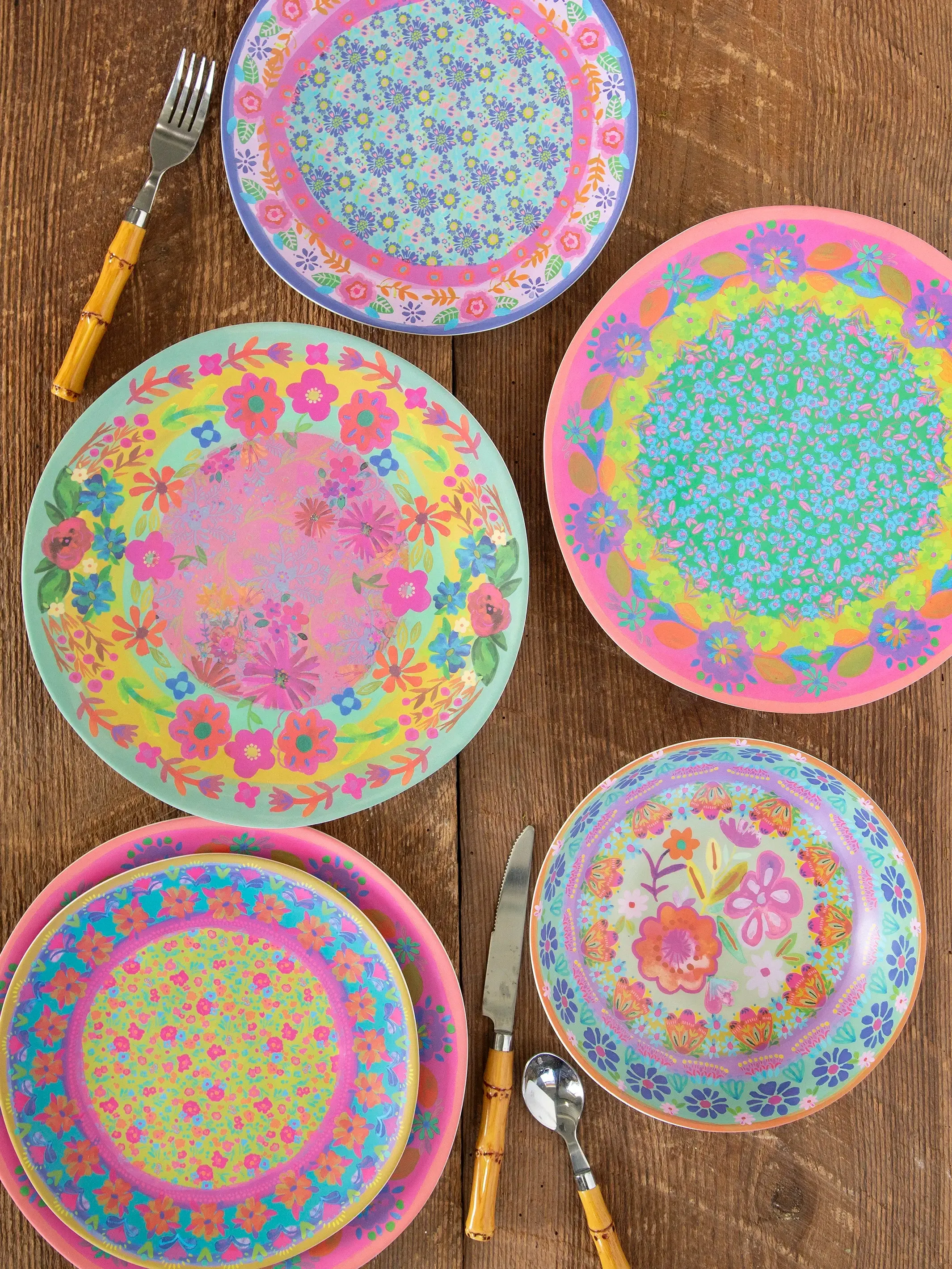 Mix & Match Melamine Dinner Plate - Light Turquoise