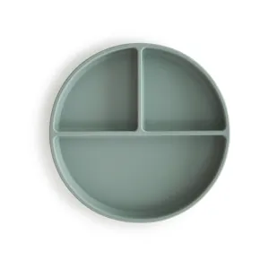 Mushie  Silicone Divided Suction Plate- Cambridge Blue