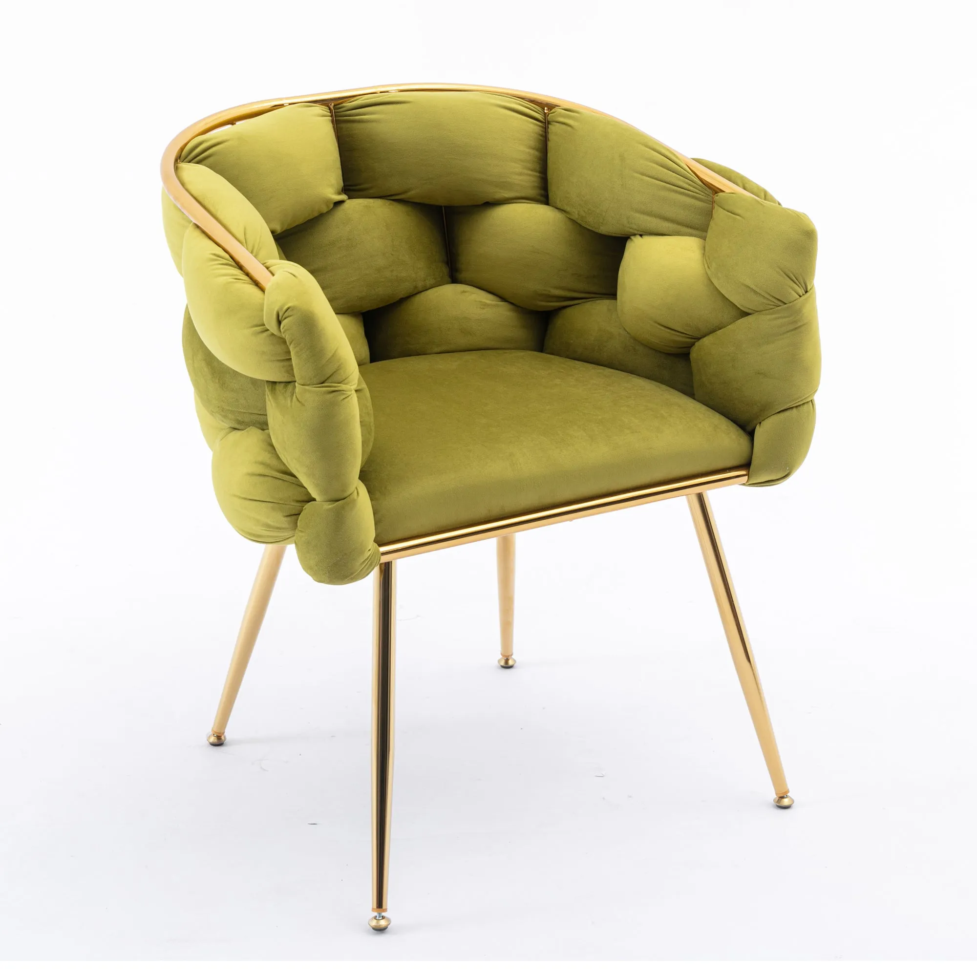 Olive Green Luxury Modern Simple Leisure Velvet Single Sofa Chair Set of 2