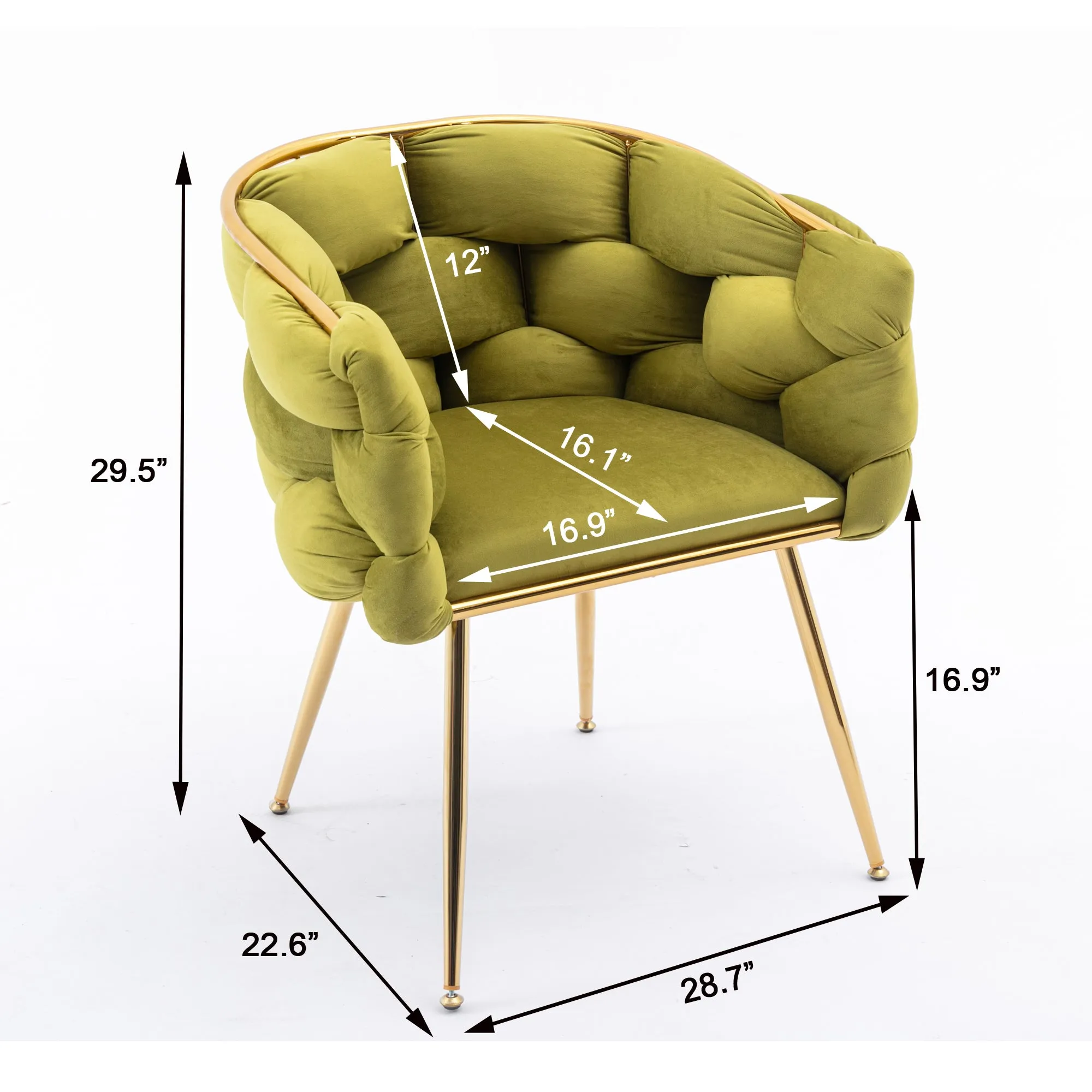 Olive Green Luxury Modern Simple Leisure Velvet Single Sofa Chair Set of 2