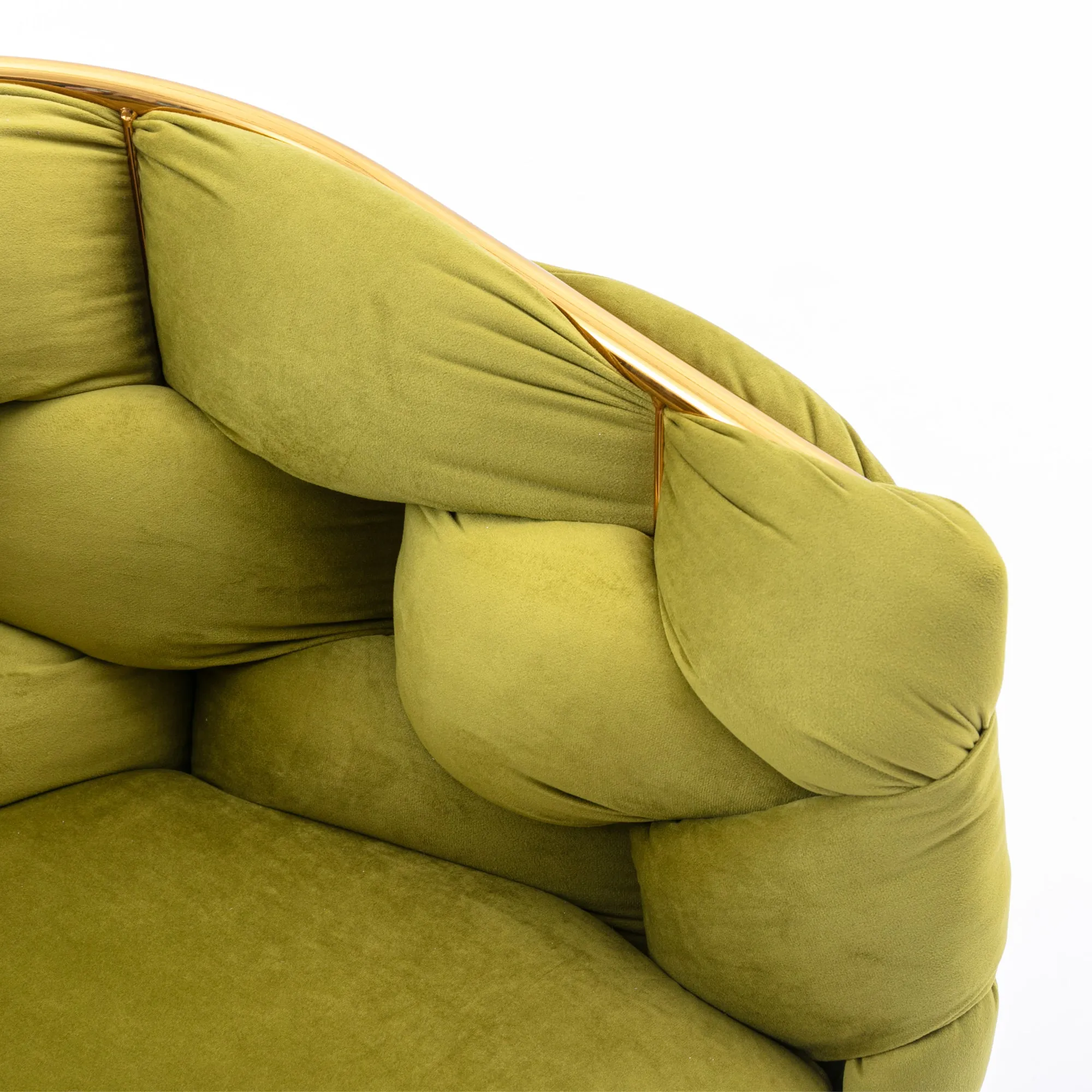 Olive Green Luxury Modern Simple Leisure Velvet Single Sofa Chair Set of 2